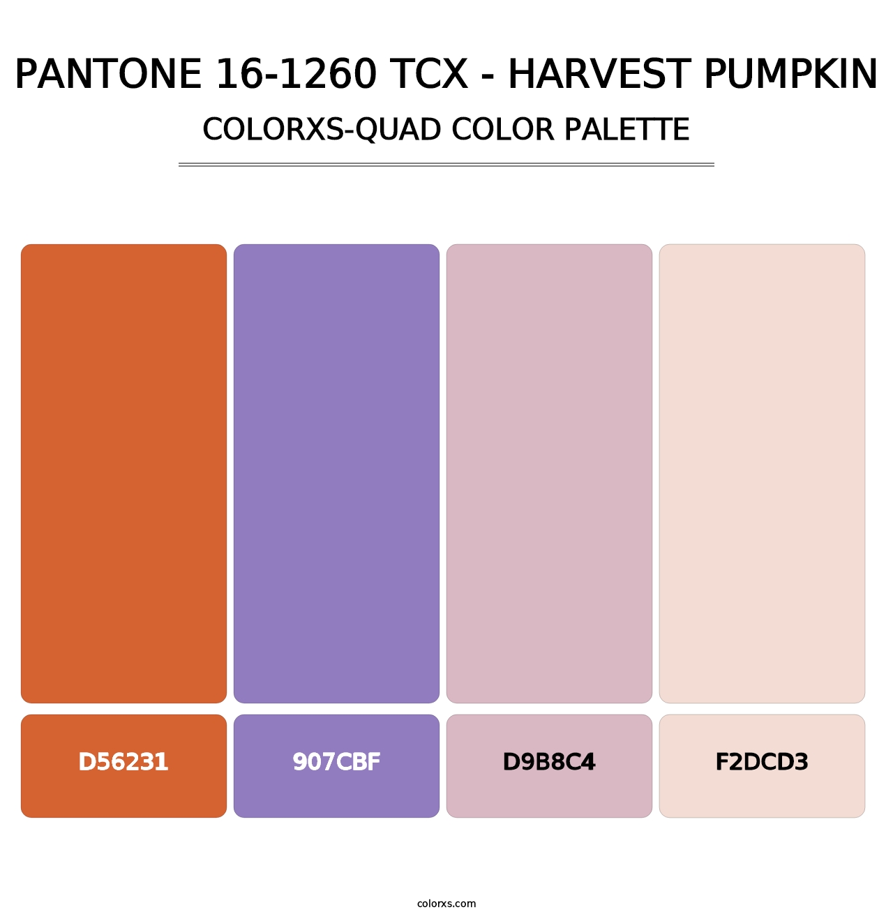 PANTONE 16-1260 TCX - Harvest Pumpkin - Colorxs Quad Palette
