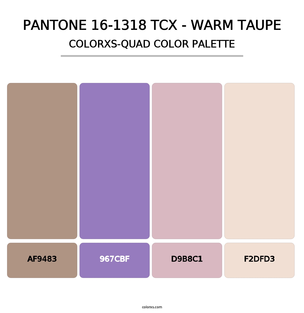 PANTONE 16-1318 TCX - Warm Taupe - Colorxs Quad Palette
