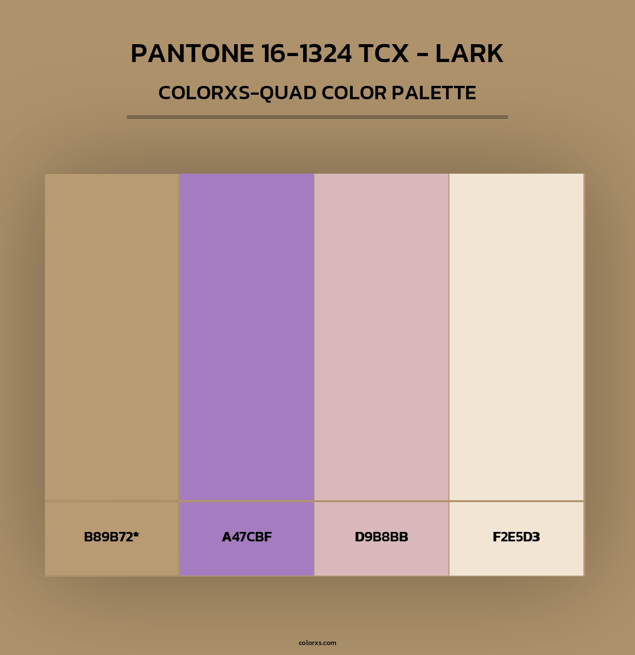 PANTONE 16-1324 TCX - Lark - Colorxs Quad Palette