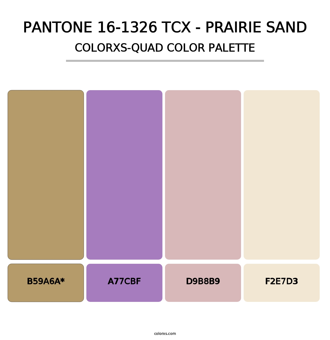 PANTONE 16-1326 TCX - Prairie Sand - Colorxs Quad Palette