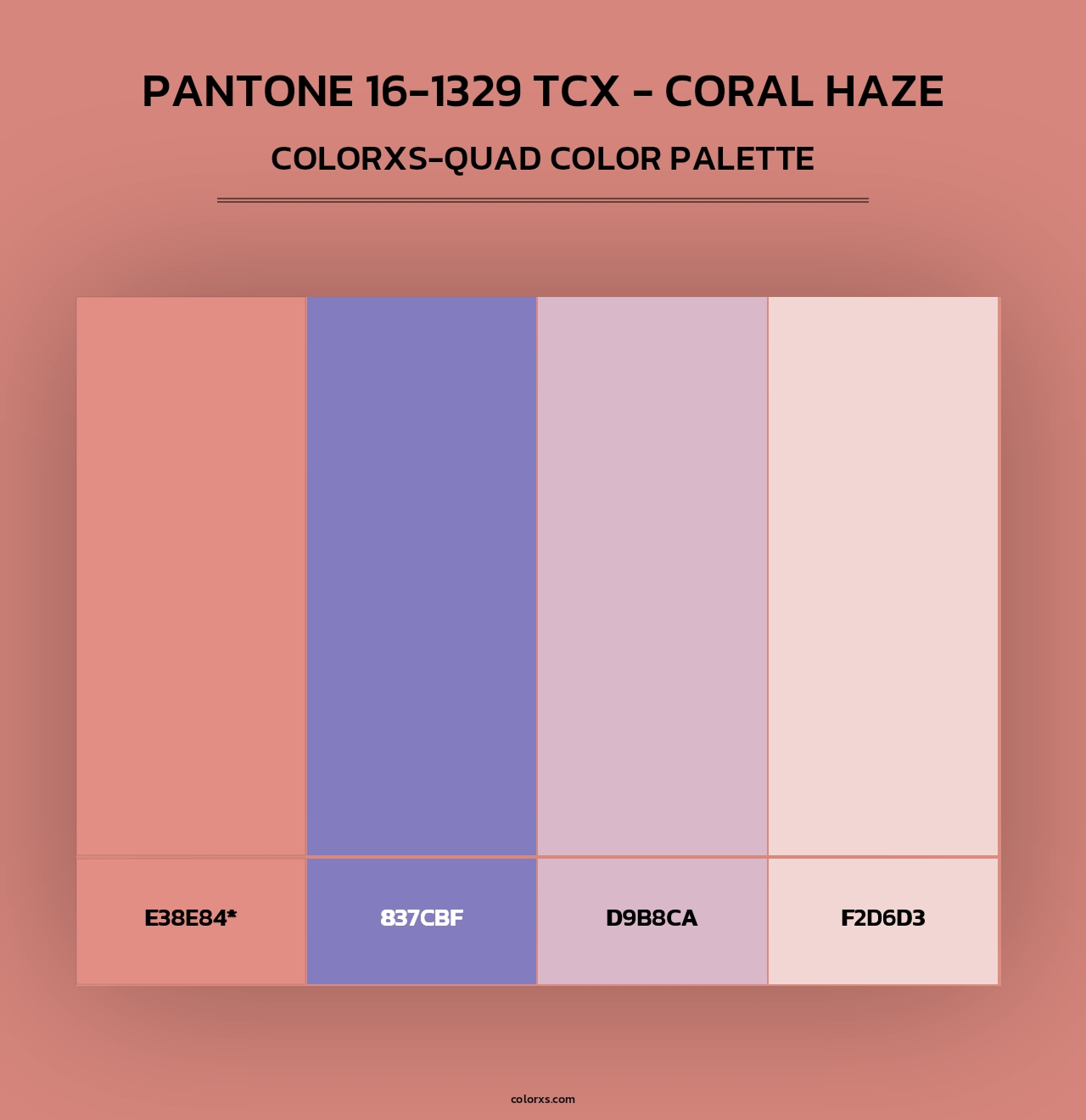 PANTONE 16-1329 TCX - Coral Haze - Colorxs Quad Palette