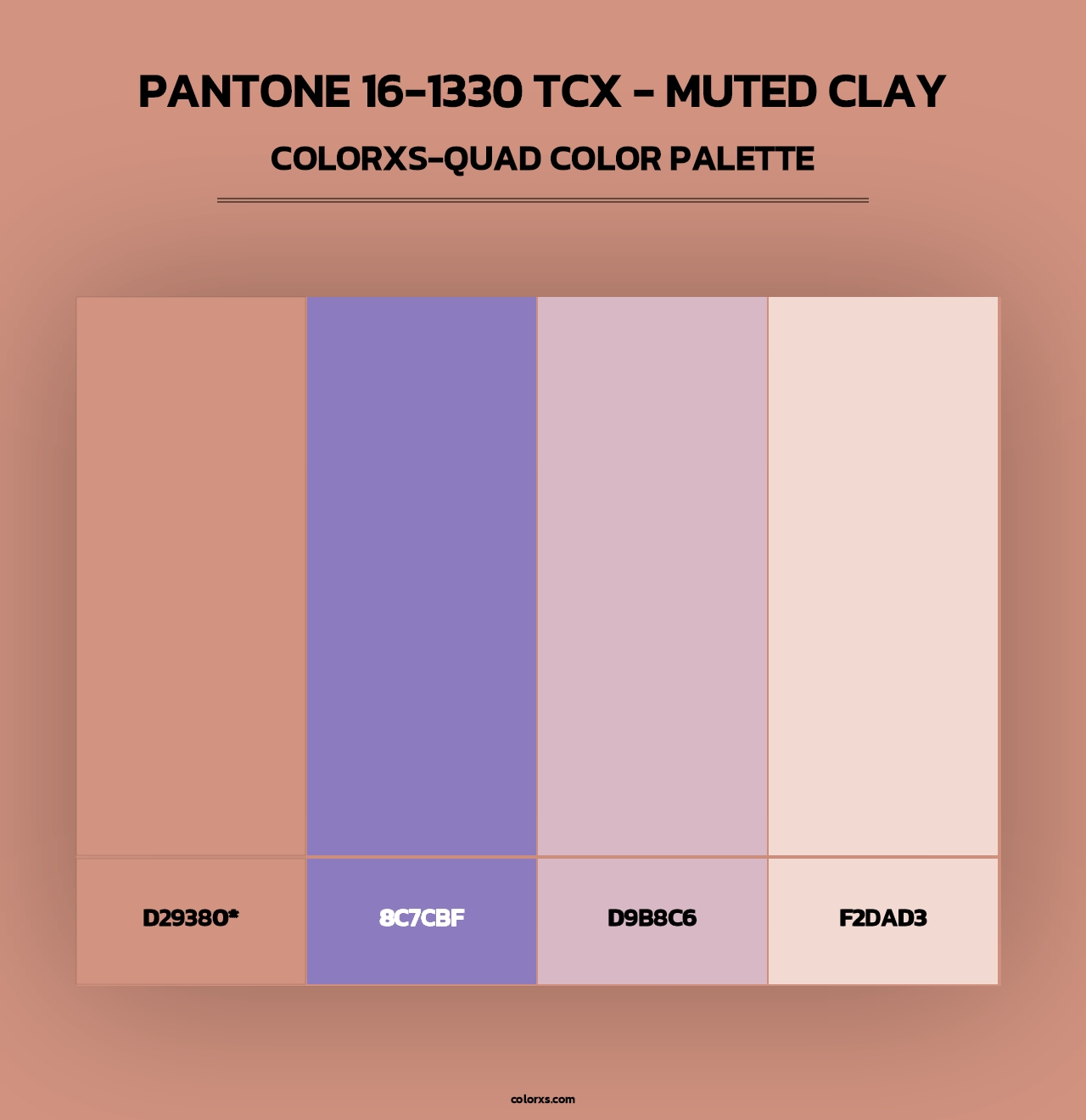 PANTONE 16-1330 TCX - Muted Clay - Colorxs Quad Palette