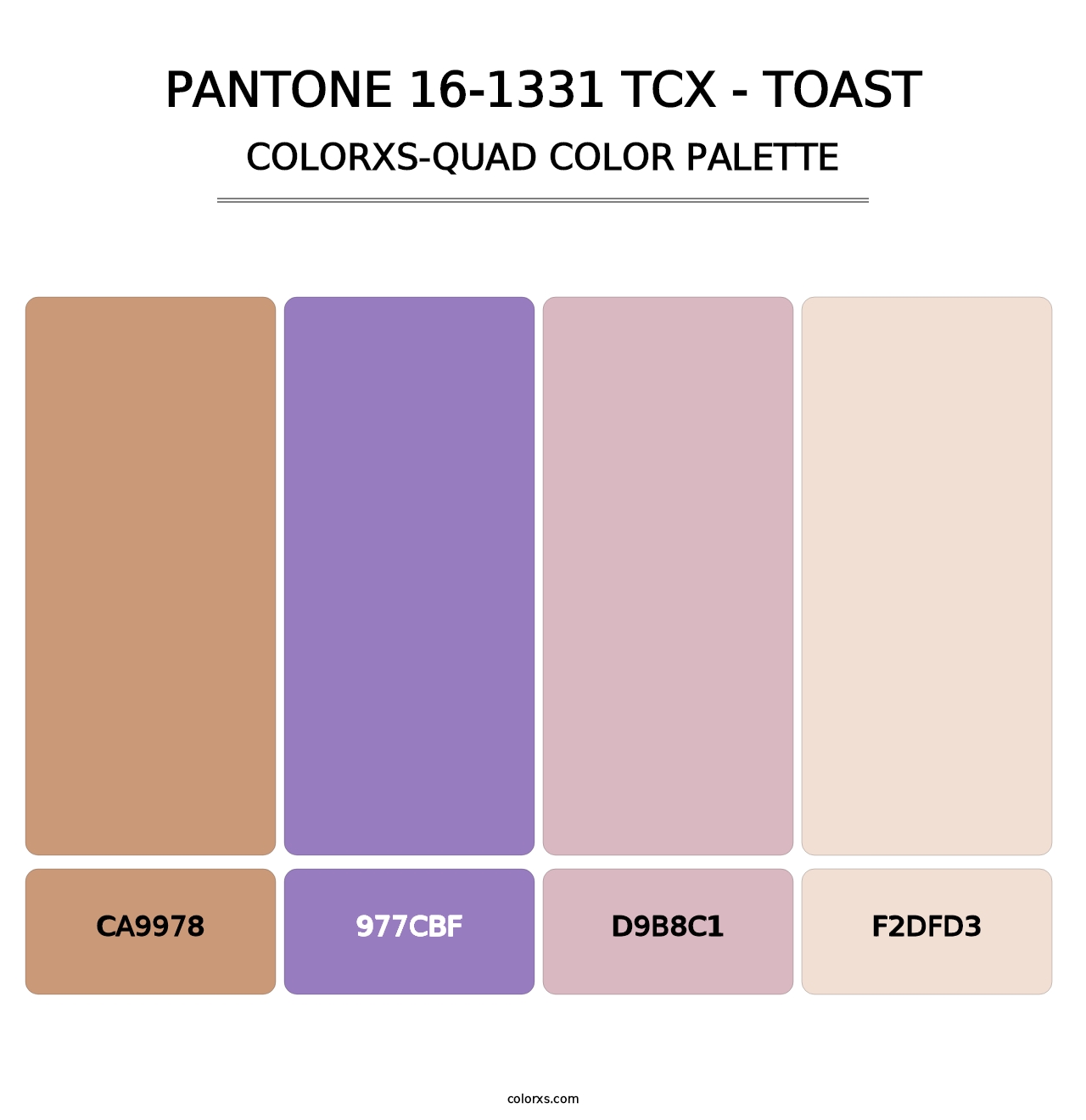 PANTONE 16-1331 TCX - Toast - Colorxs Quad Palette