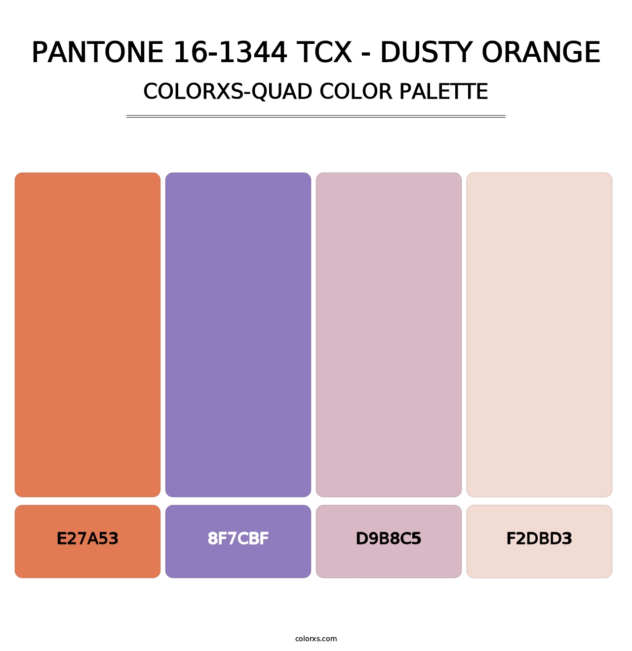 PANTONE 16-1344 TCX - Dusty Orange - Colorxs Quad Palette