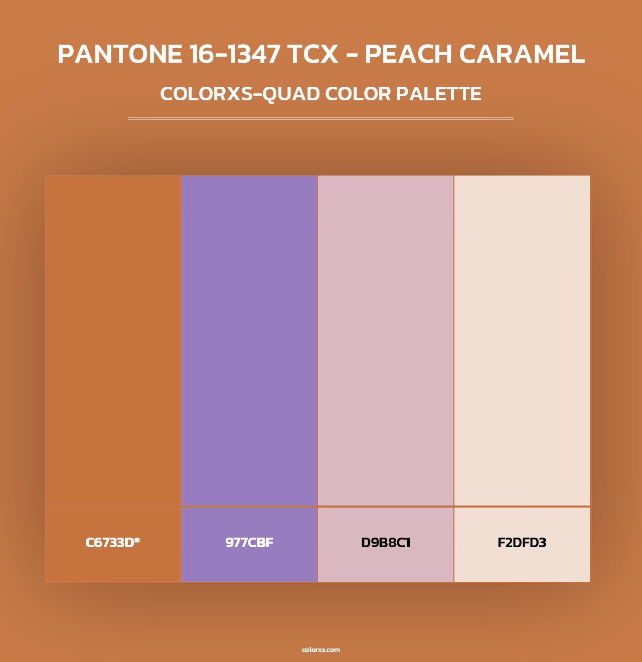 PANTONE 16-1347 TCX - Peach Caramel - Colorxs Quad Palette