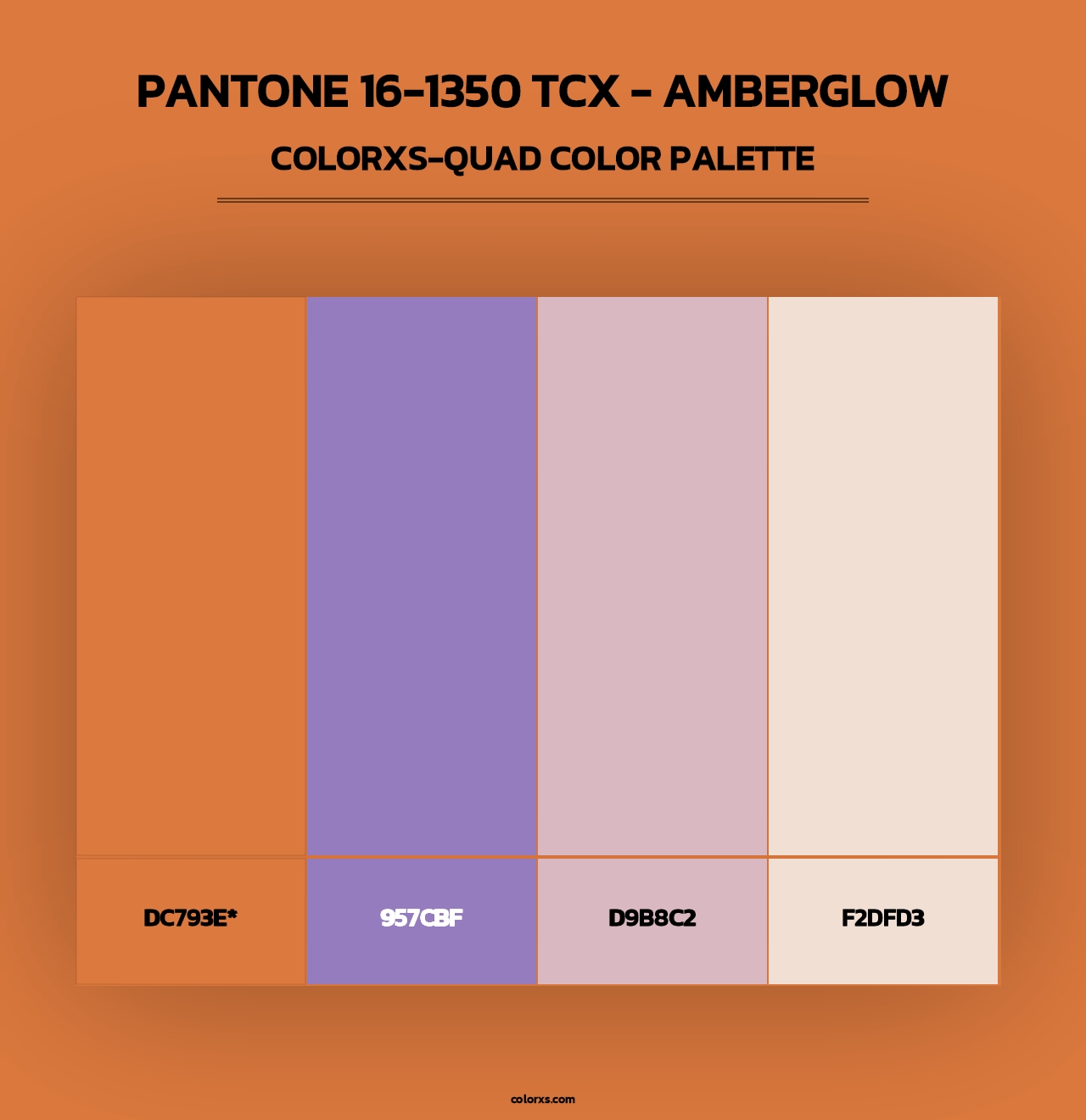PANTONE 16-1350 TCX - Amberglow - Colorxs Quad Palette