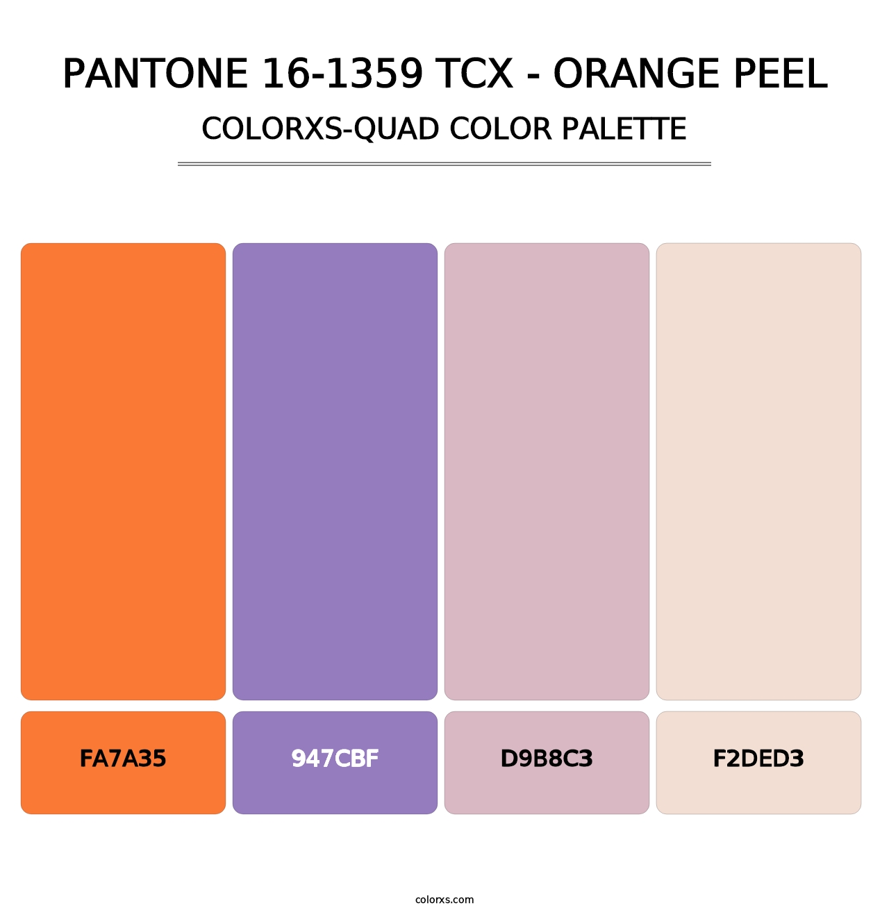 PANTONE 16-1359 TCX - Orange Peel - Colorxs Quad Palette