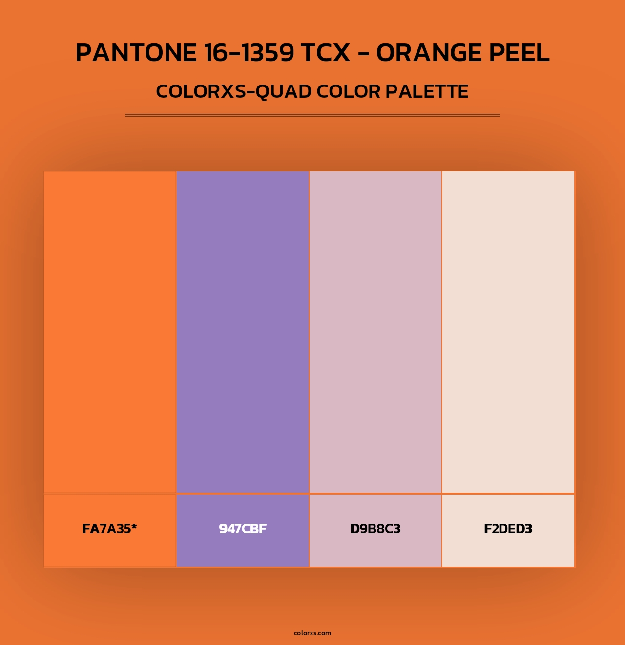 PANTONE 16-1359 TCX - Orange Peel - Colorxs Quad Palette