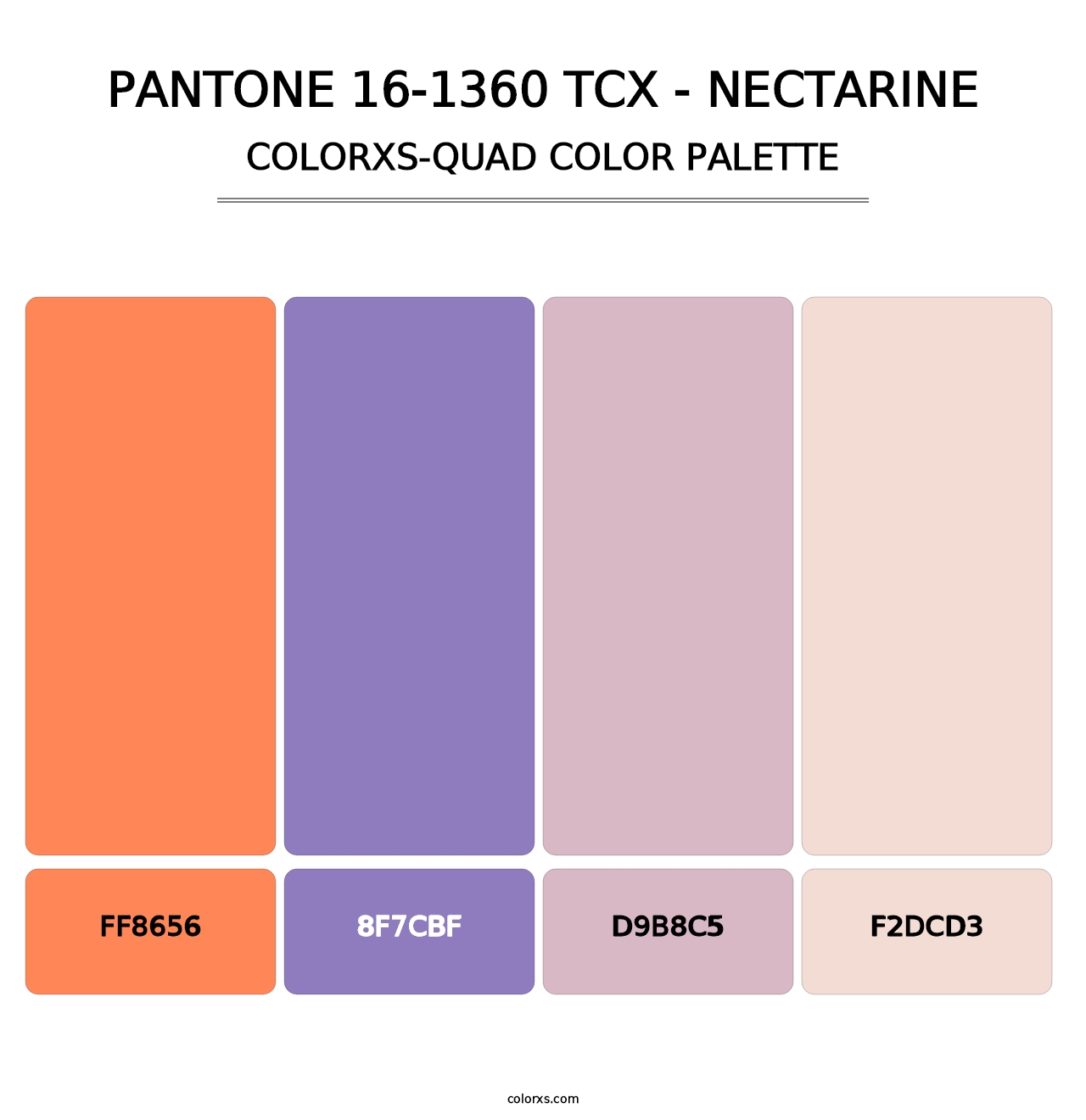 PANTONE 16-1360 TCX - Nectarine - Colorxs Quad Palette