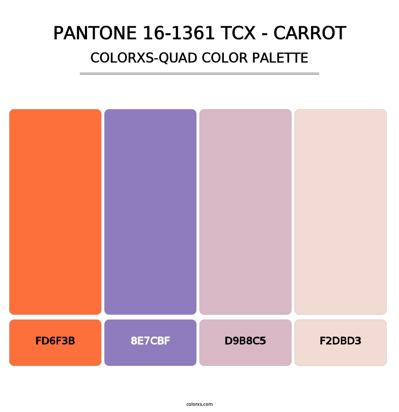 PANTONE 16-1361 TCX - Carrot - Colorxs Quad Palette
