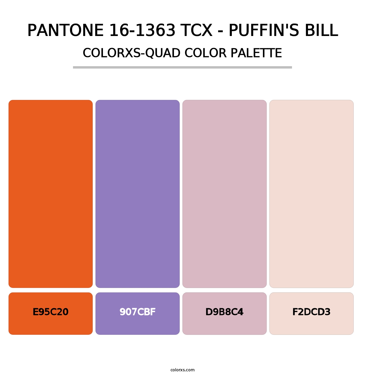 PANTONE 16-1363 TCX - Puffin's Bill - Colorxs Quad Palette