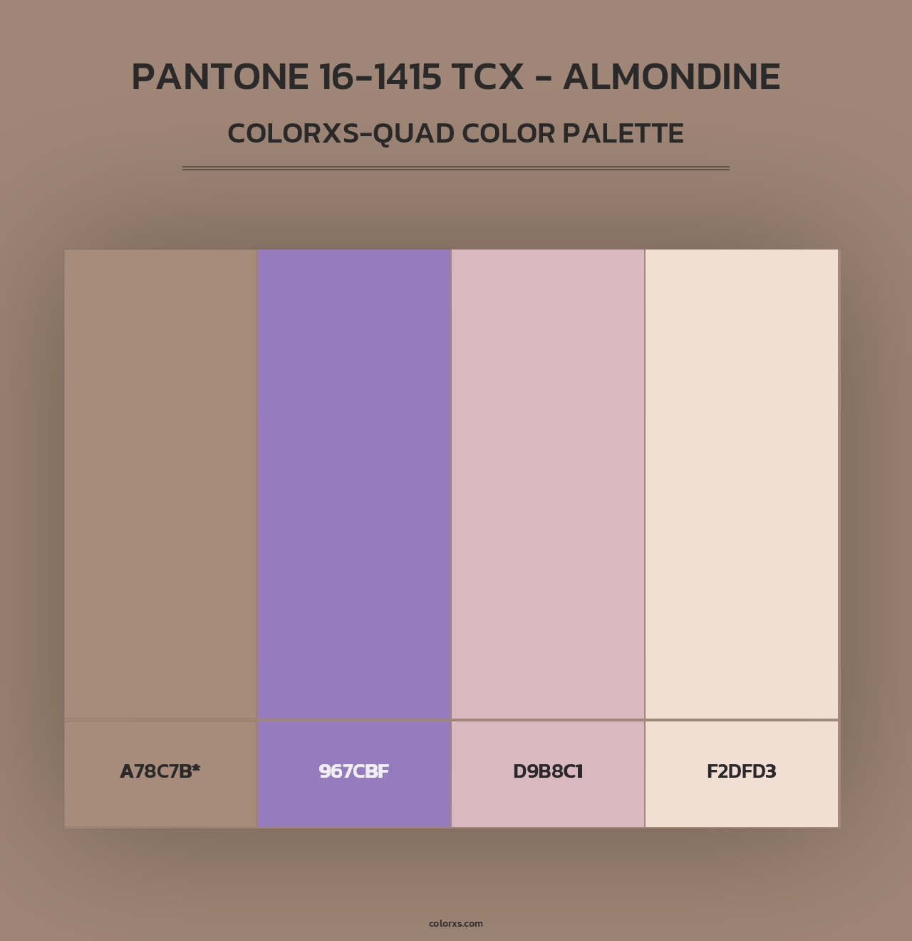 PANTONE 16-1415 TCX - Almondine - Colorxs Quad Palette