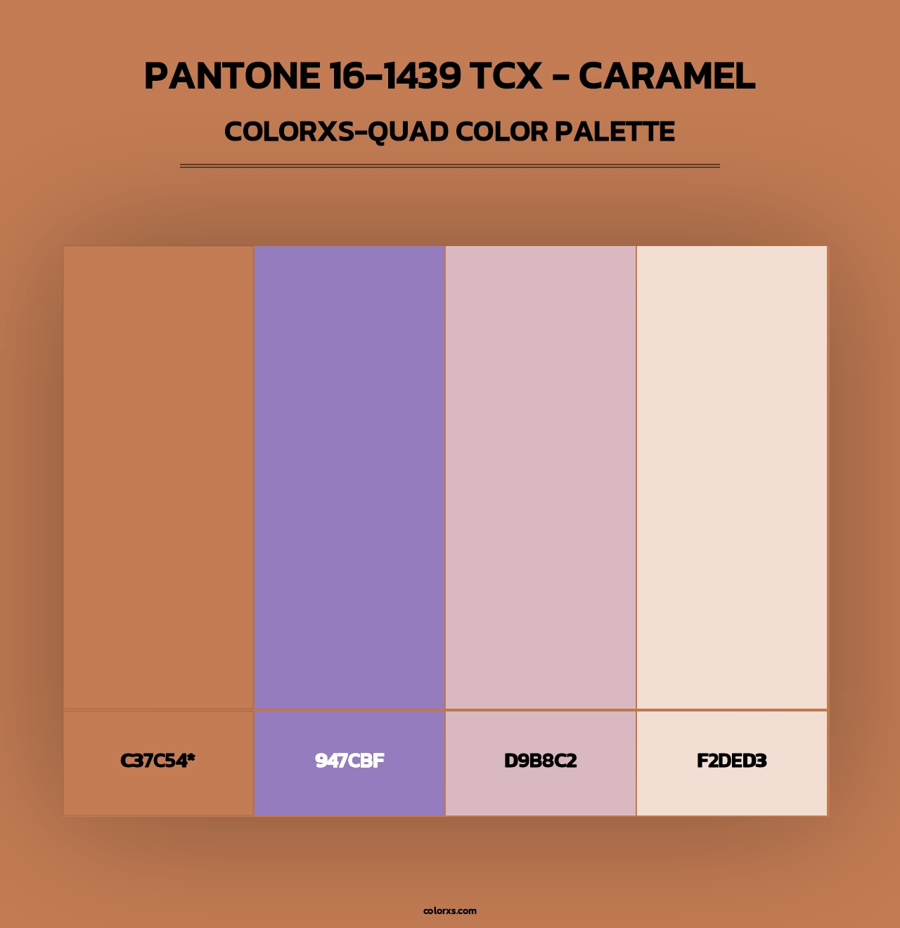 PANTONE 16-1439 TCX - Caramel - Colorxs Quad Palette