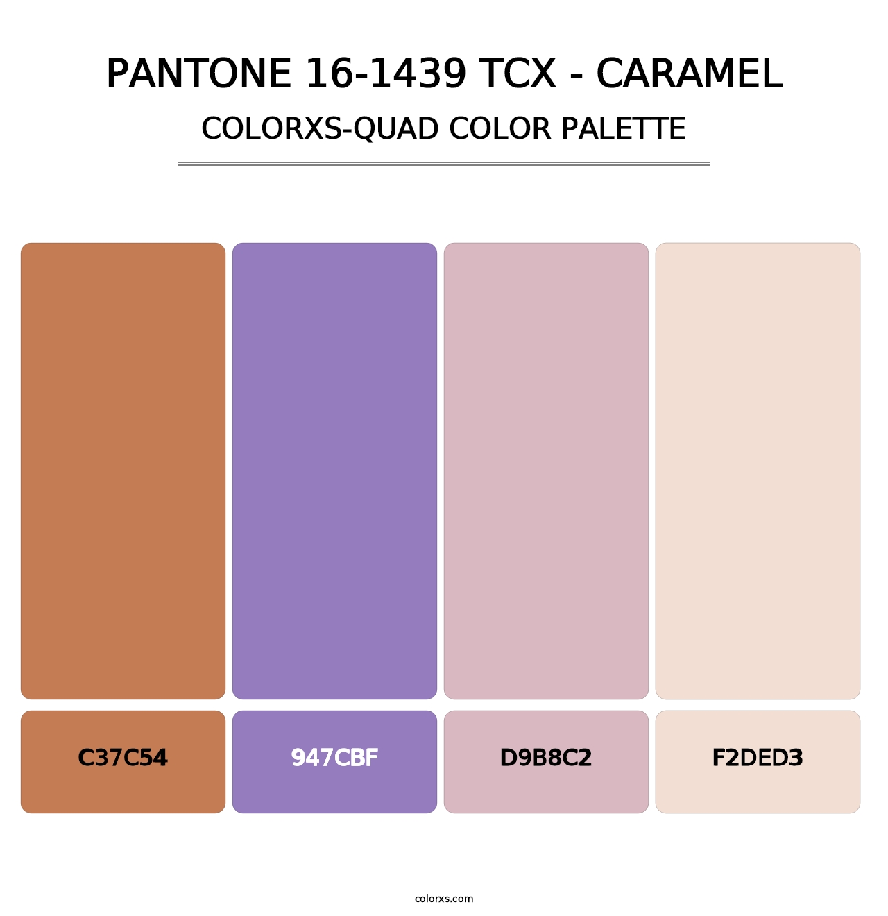 PANTONE 16-1439 TCX - Caramel - Colorxs Quad Palette