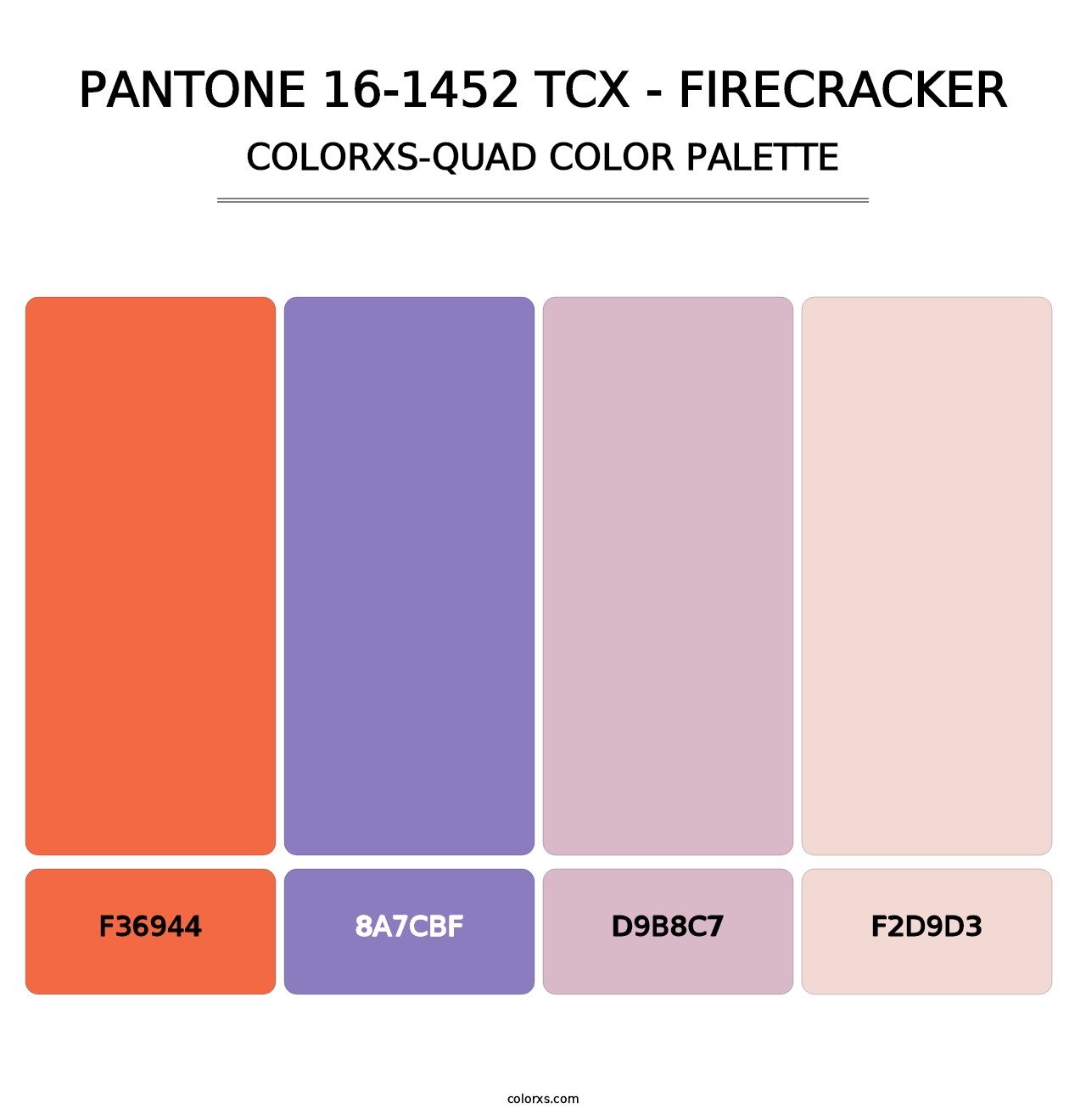 PANTONE 16-1452 TCX - Firecracker - Colorxs Quad Palette