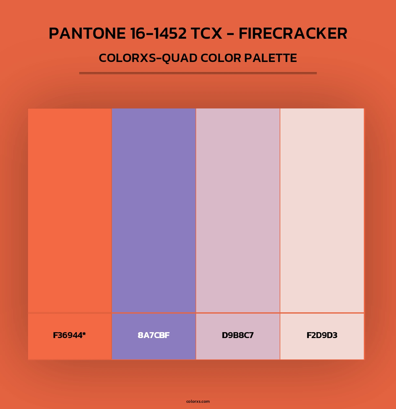 PANTONE 16-1452 TCX - Firecracker - Colorxs Quad Palette