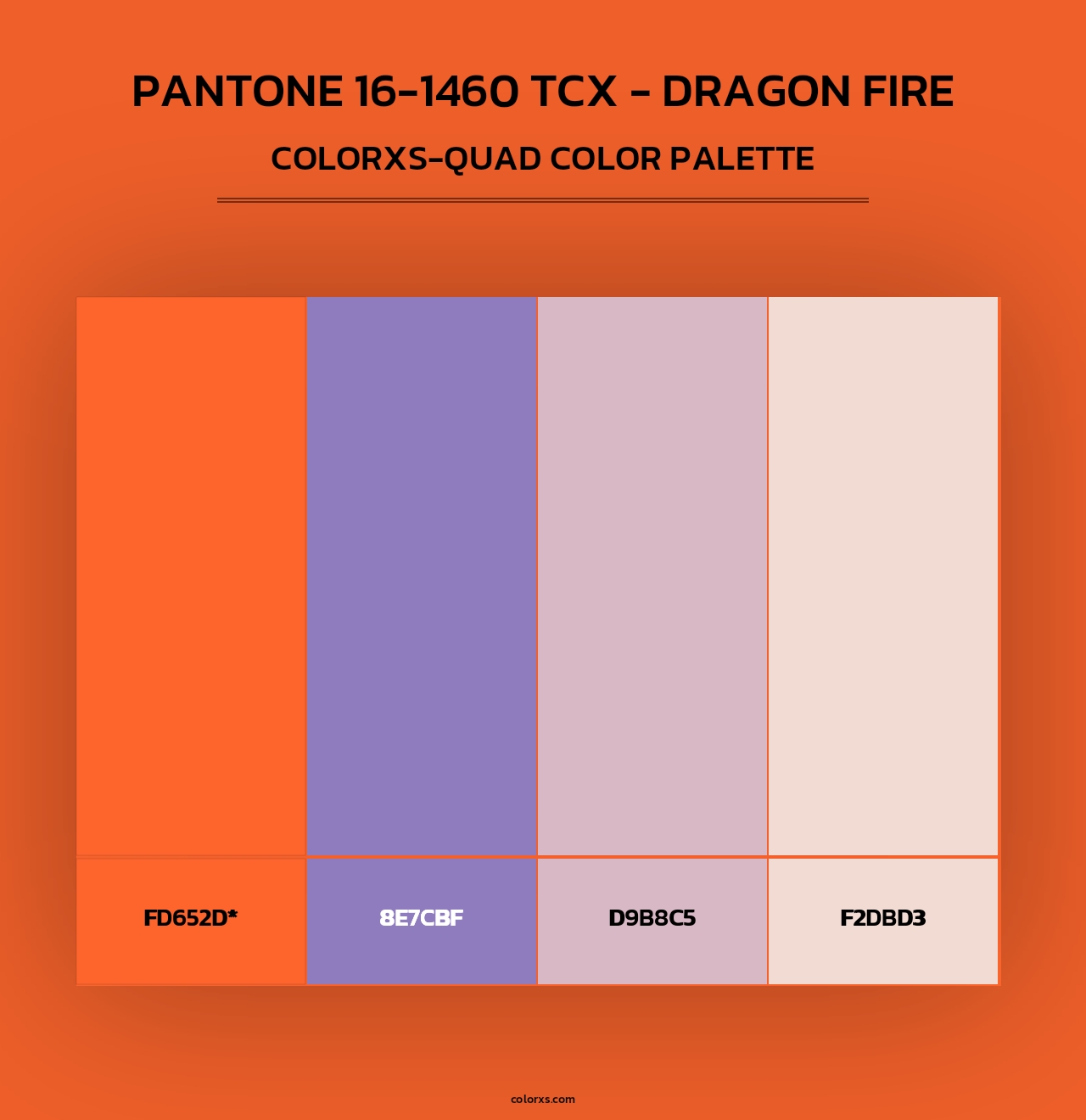 PANTONE 16-1460 TCX - Dragon Fire - Colorxs Quad Palette