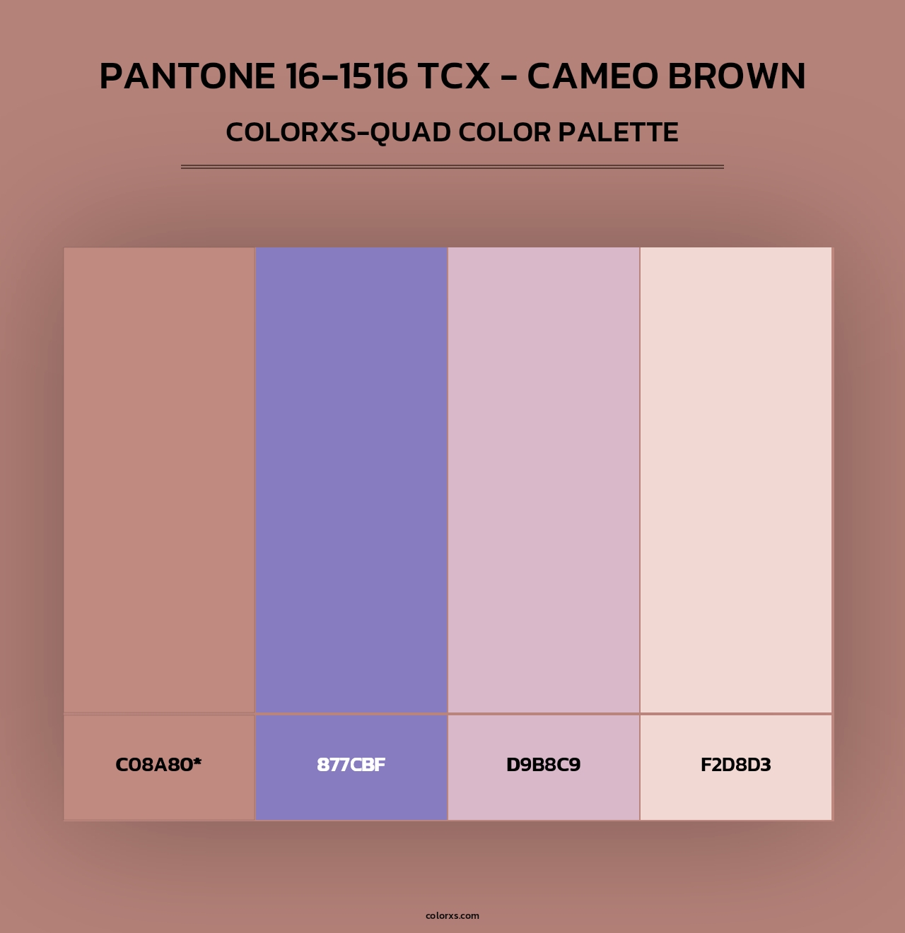 PANTONE 16-1516 TCX - Cameo Brown - Colorxs Quad Palette