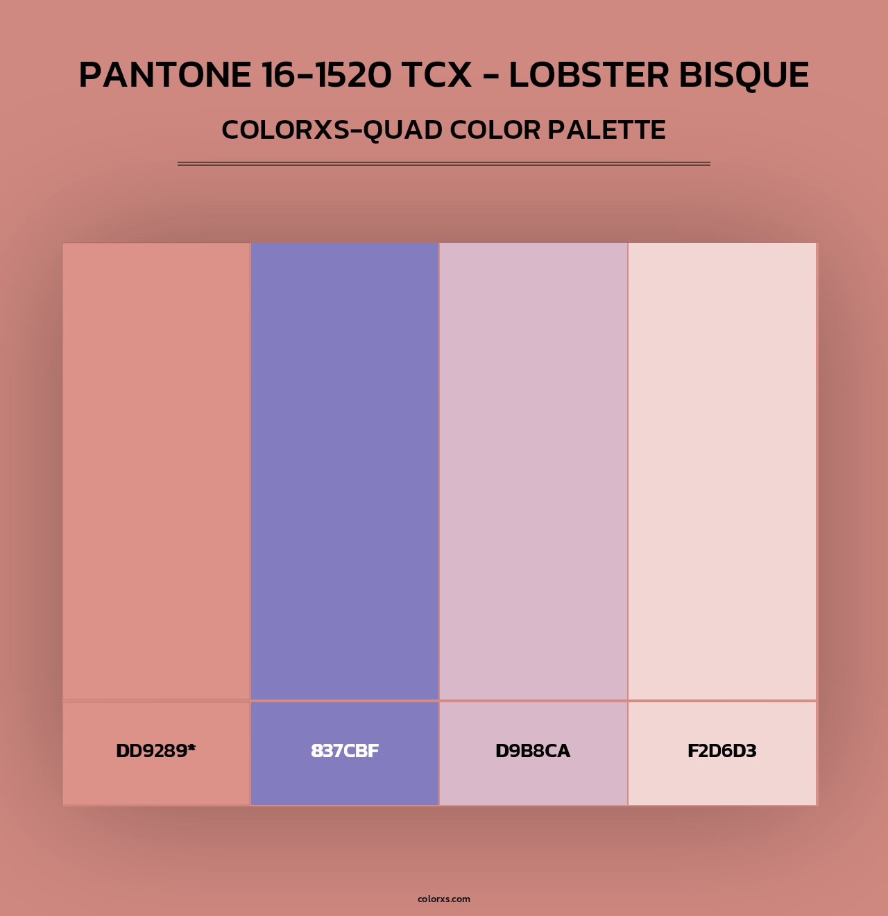 PANTONE 16-1520 TCX - Lobster Bisque - Colorxs Quad Palette