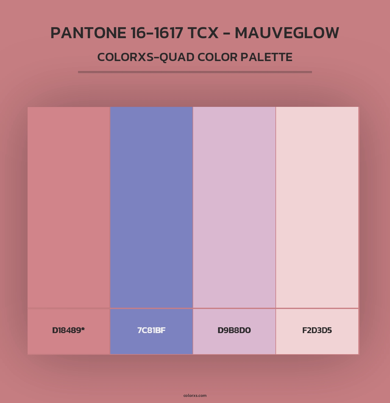PANTONE 16-1617 TCX - Mauveglow - Colorxs Quad Palette