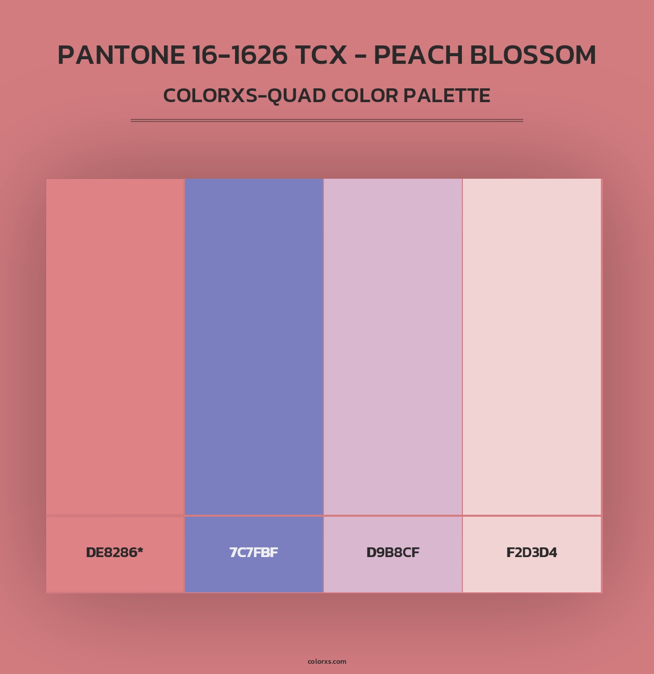 PANTONE 16-1626 TCX - Peach Blossom - Colorxs Quad Palette