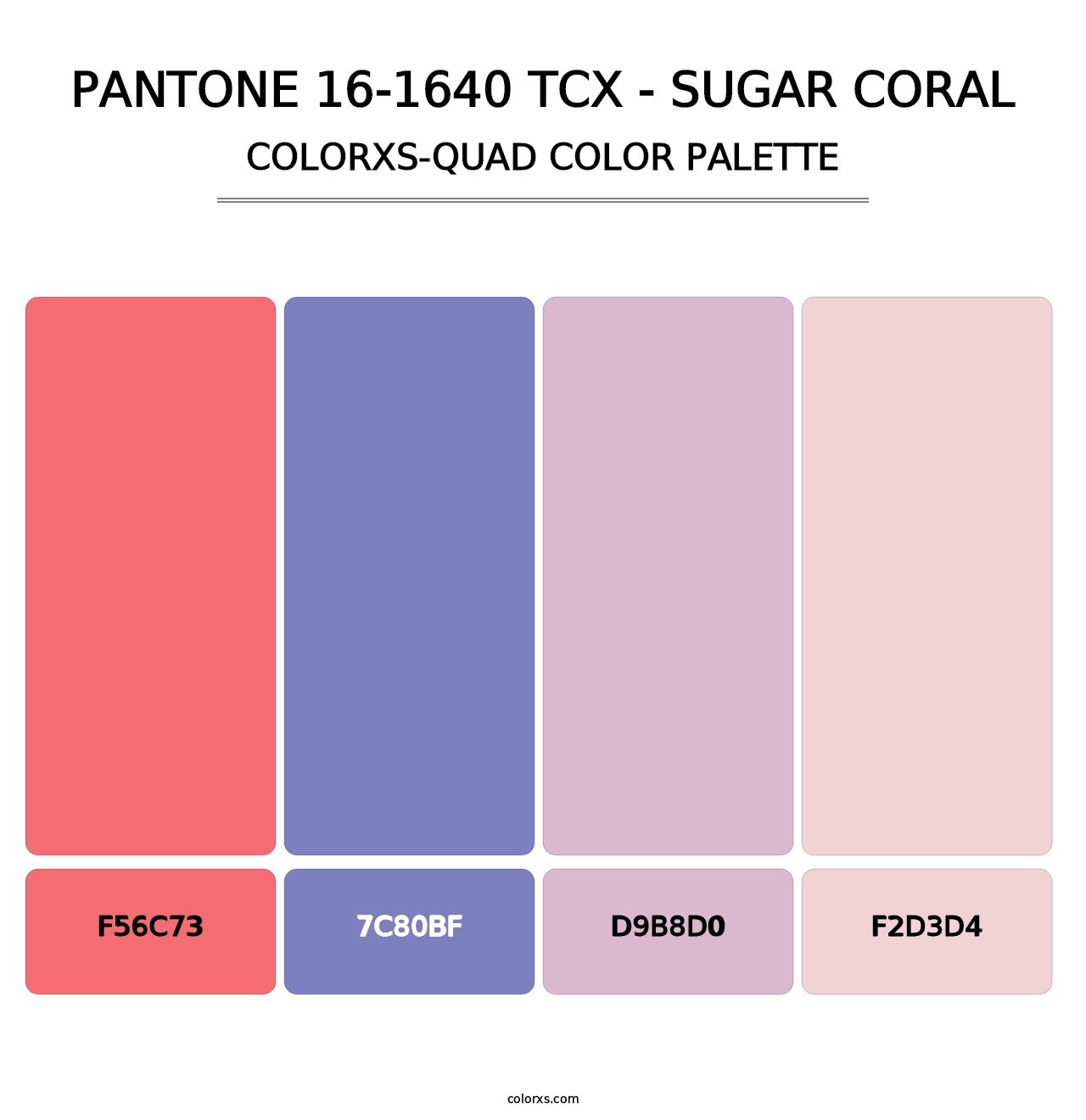PANTONE 16-1640 TCX - Sugar Coral - Colorxs Quad Palette