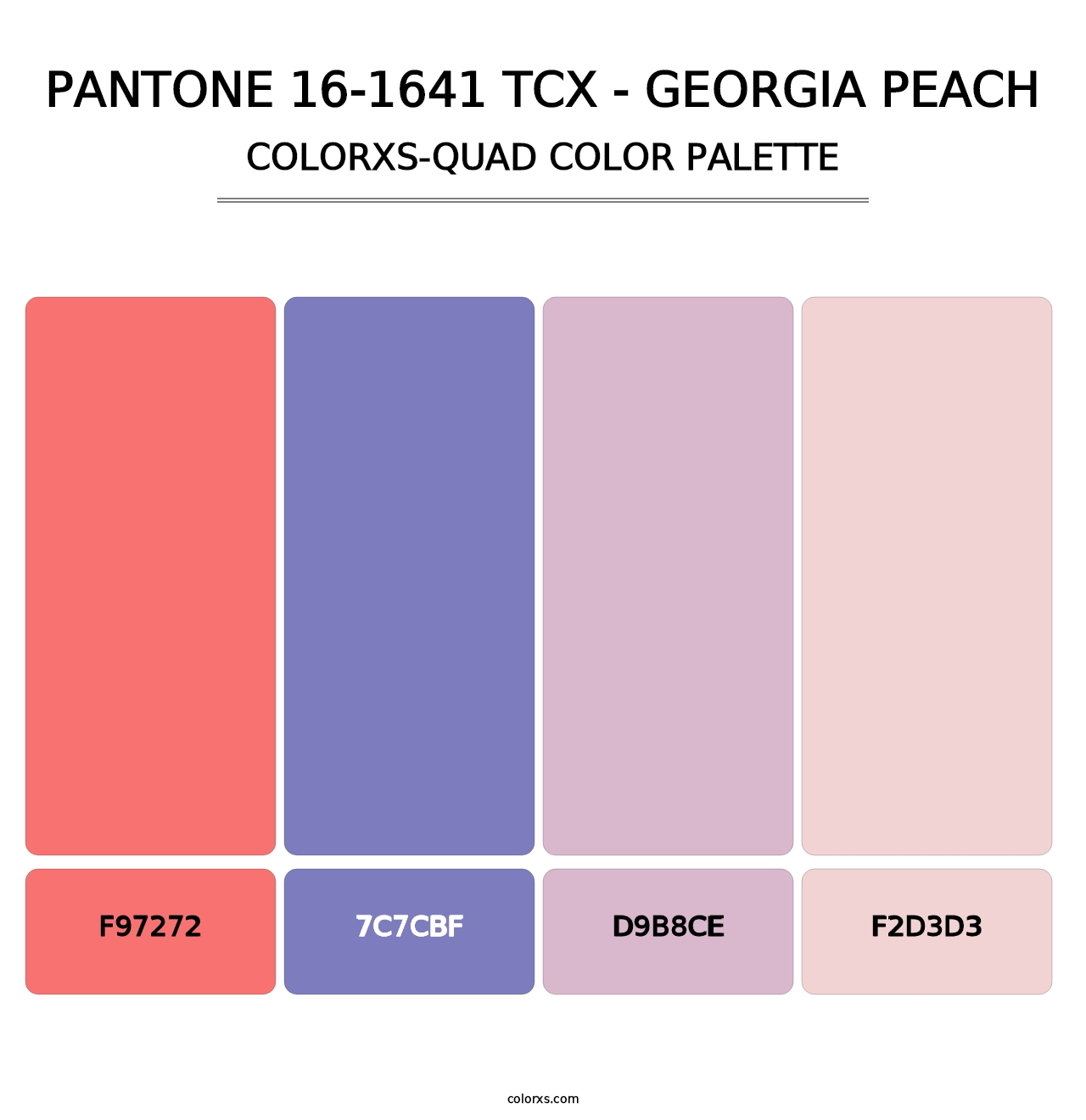 PANTONE 16-1641 TCX - Georgia Peach - Colorxs Quad Palette