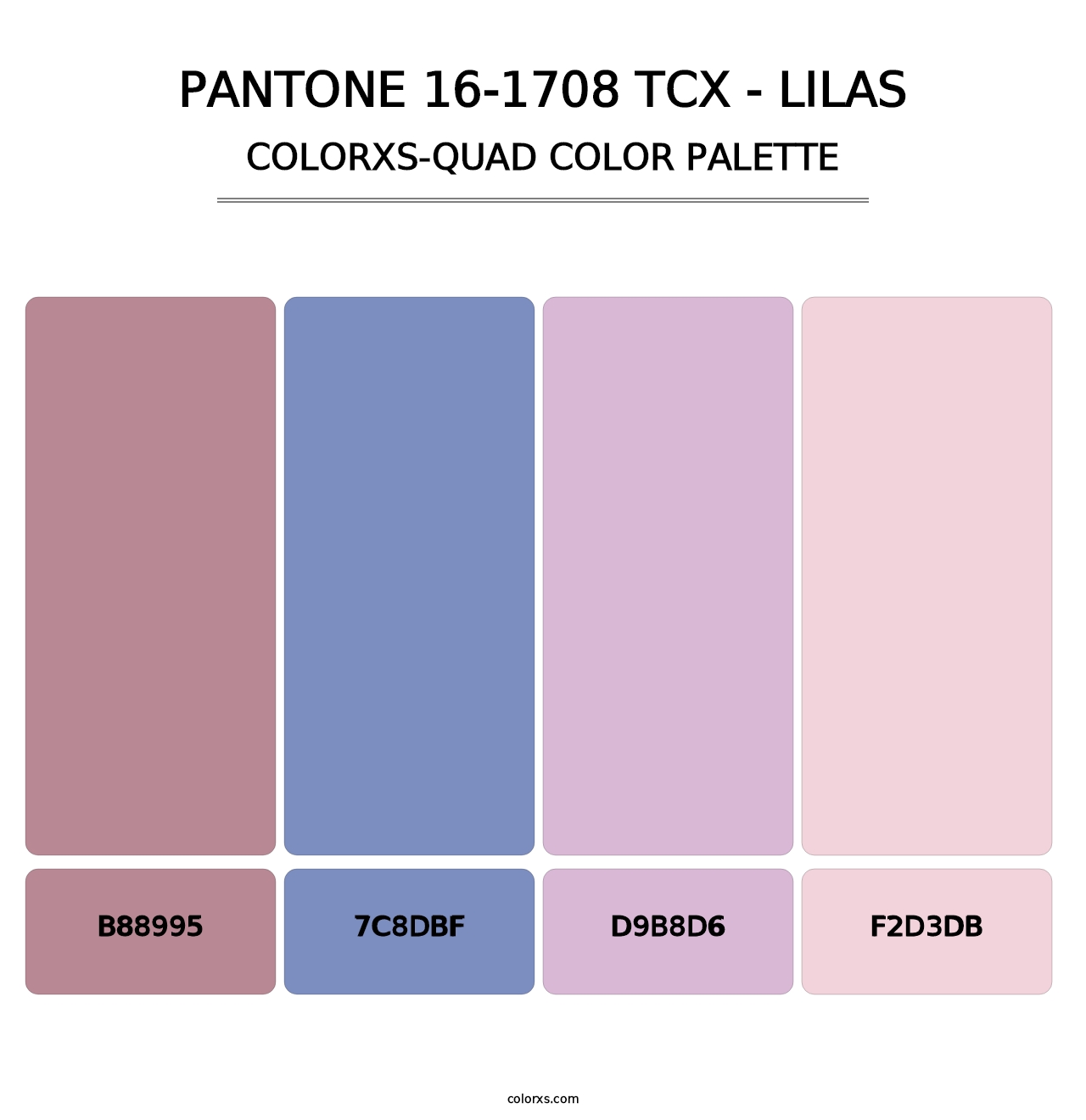 PANTONE 16-1708 TCX - Lilas - Colorxs Quad Palette