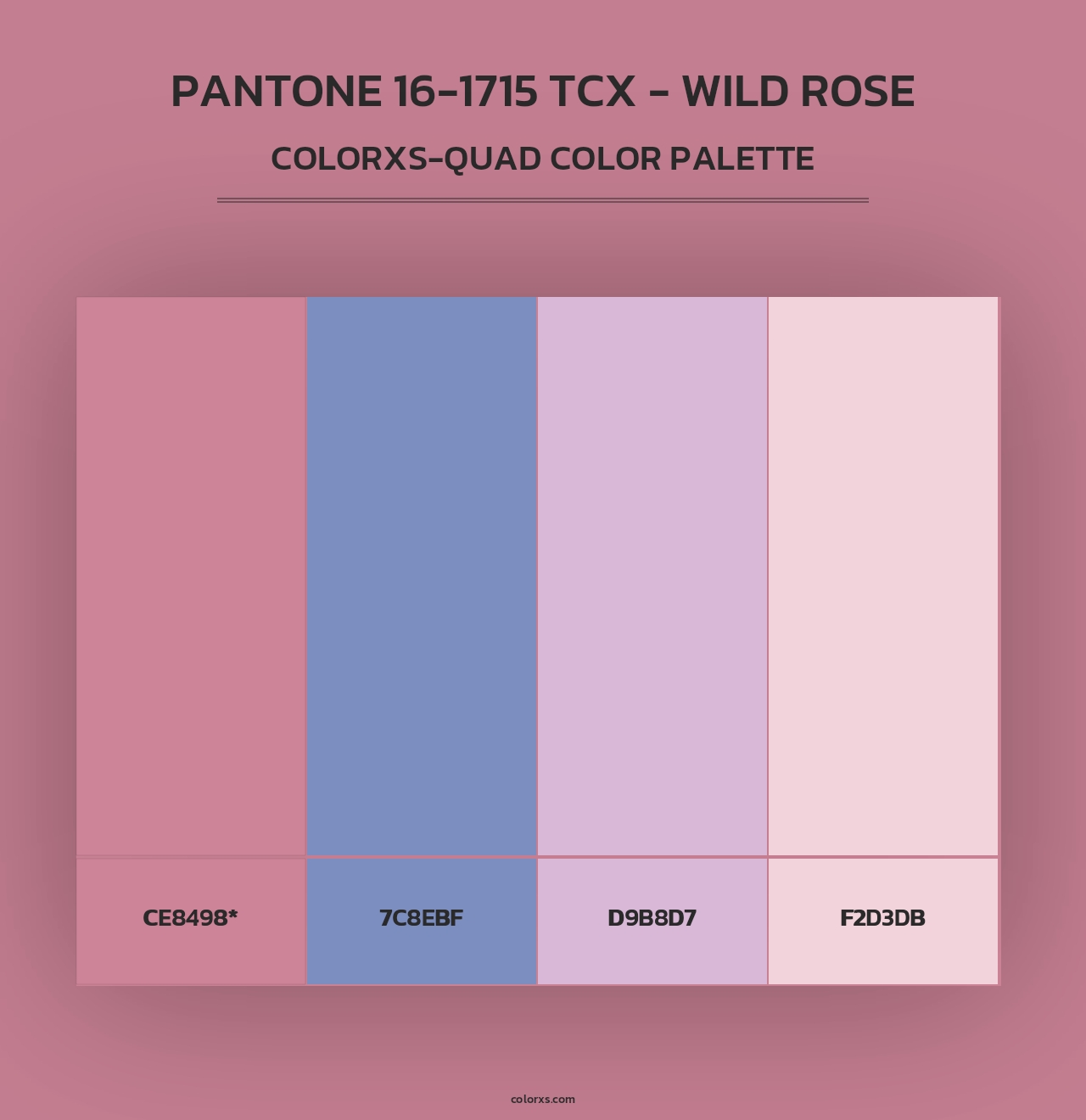 PANTONE 16-1715 TCX - Wild Rose - Colorxs Quad Palette