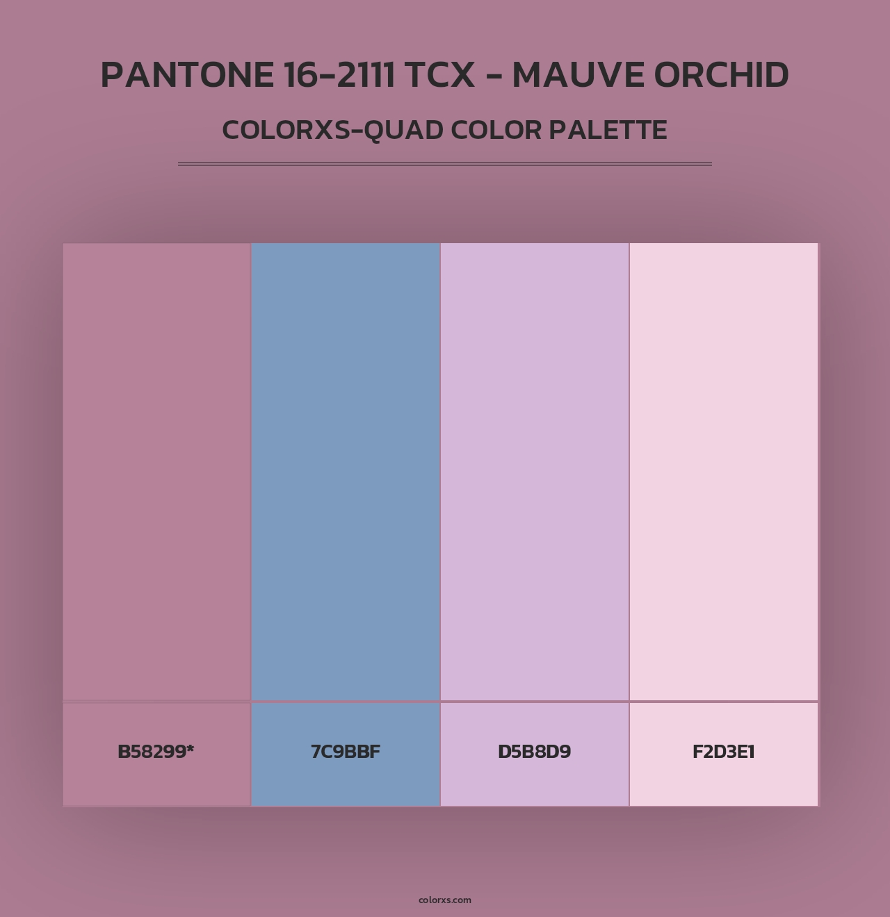 PANTONE 16-2111 TCX - Mauve Orchid - Colorxs Quad Palette