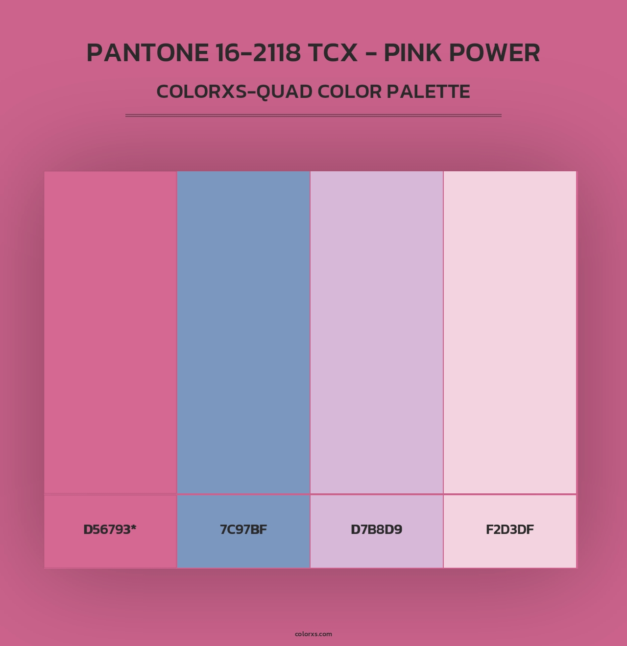 PANTONE 16-2118 TCX - Pink Power - Colorxs Quad Palette
