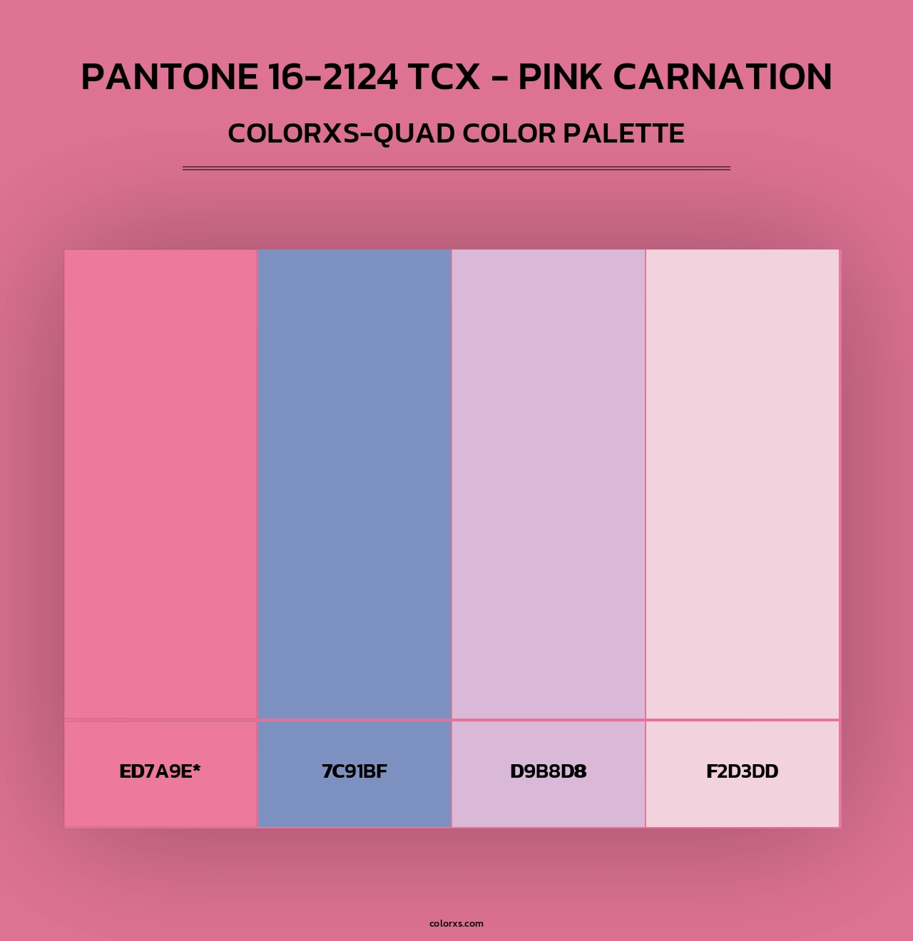 PANTONE 16-2124 TCX - Pink Carnation - Colorxs Quad Palette