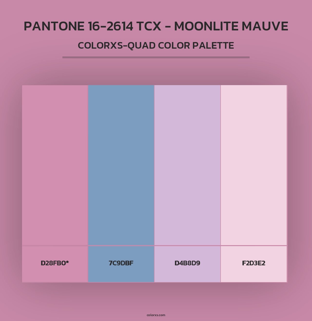 PANTONE 16-2614 TCX - Moonlite Mauve - Colorxs Quad Palette