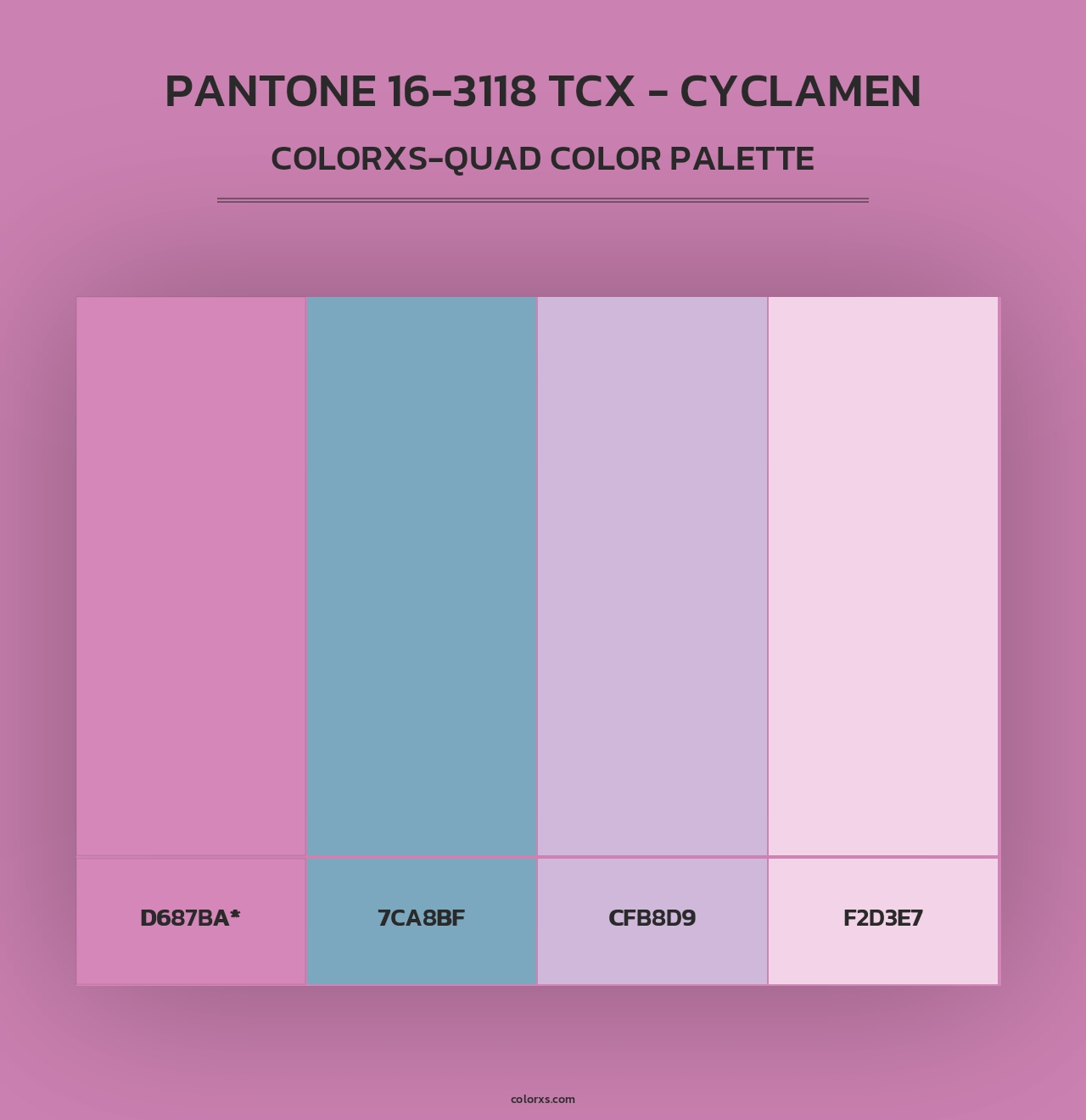 PANTONE 16-3118 TCX - Cyclamen - Colorxs Quad Palette