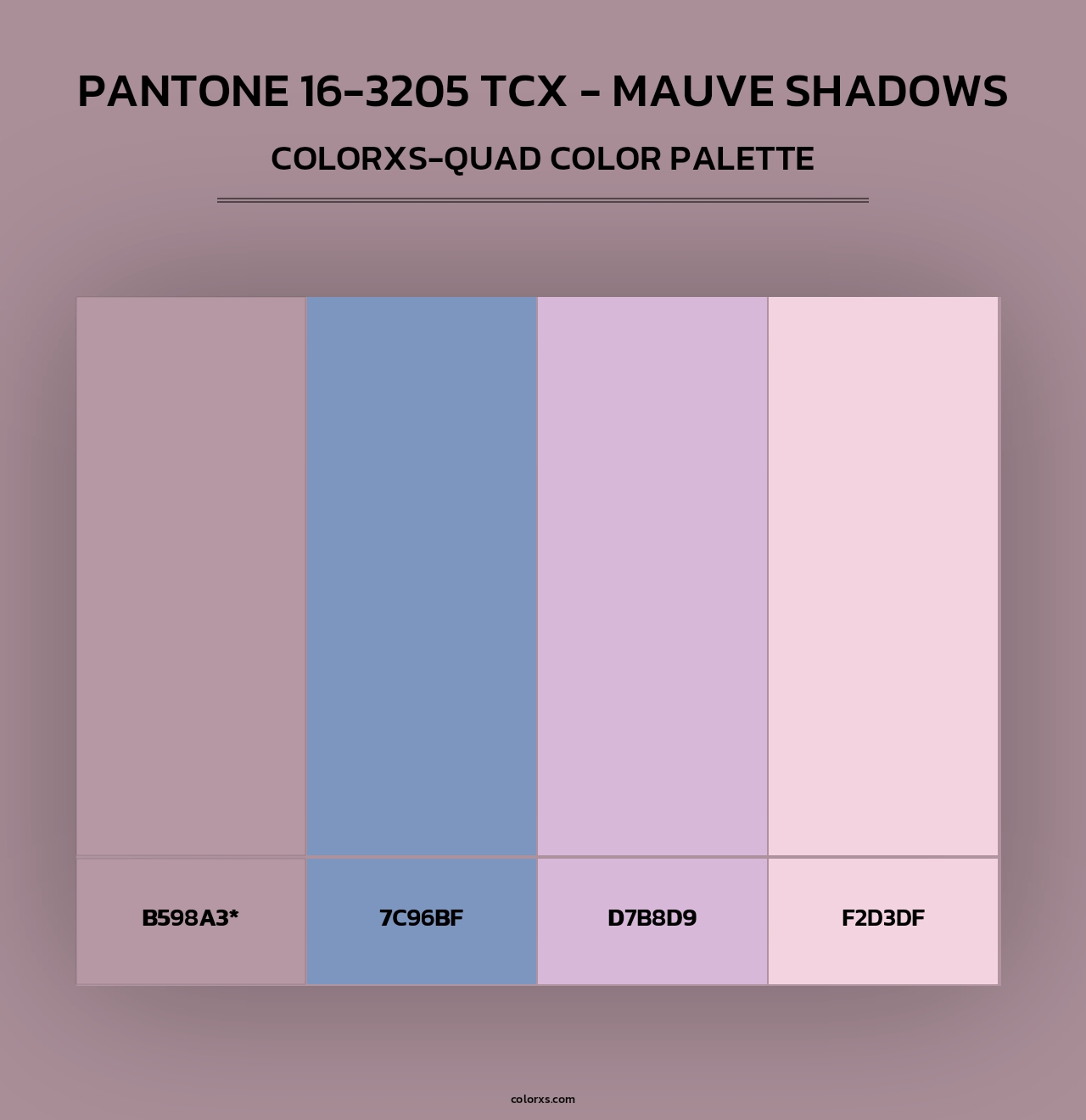 PANTONE 16-3205 TCX - Mauve Shadows - Colorxs Quad Palette
