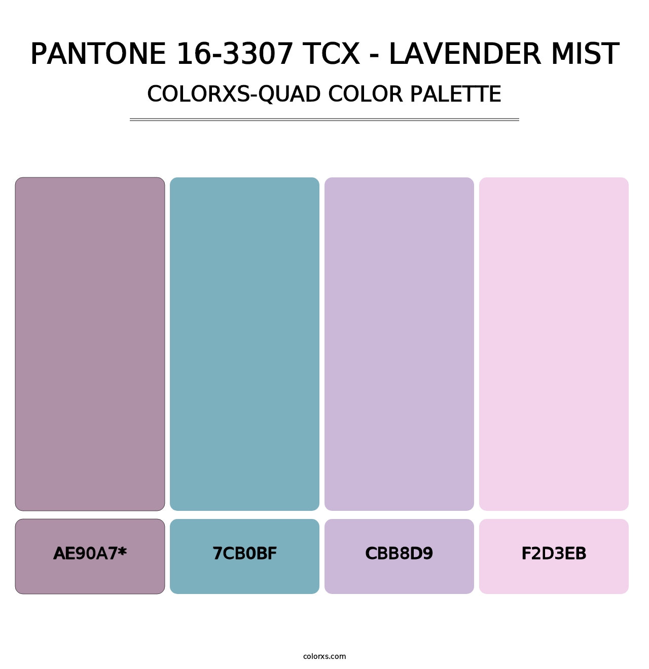 PANTONE 16-3307 TCX - Lavender Mist - Colorxs Quad Palette