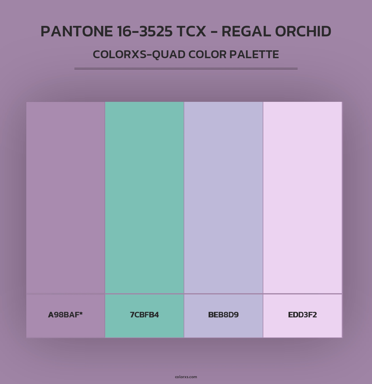 PANTONE 16-3525 TCX - Regal Orchid - Colorxs Quad Palette