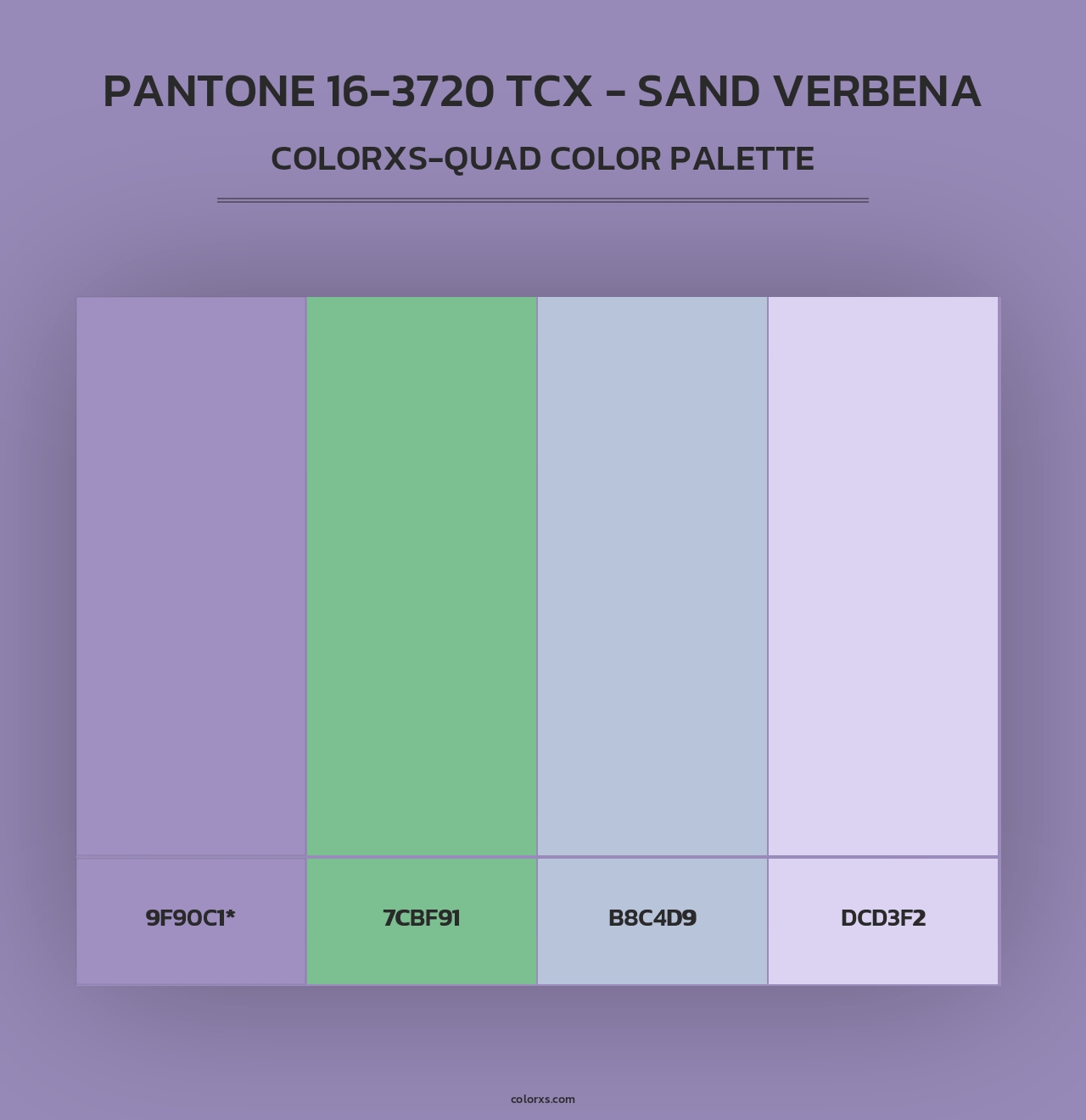 PANTONE 16-3720 TCX - Sand Verbena - Colorxs Quad Palette