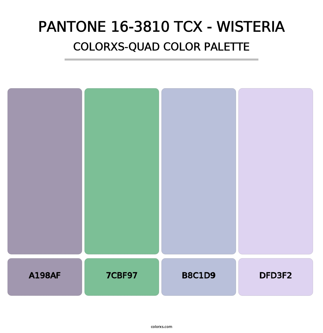 PANTONE 16-3810 TCX - Wisteria - Colorxs Quad Palette