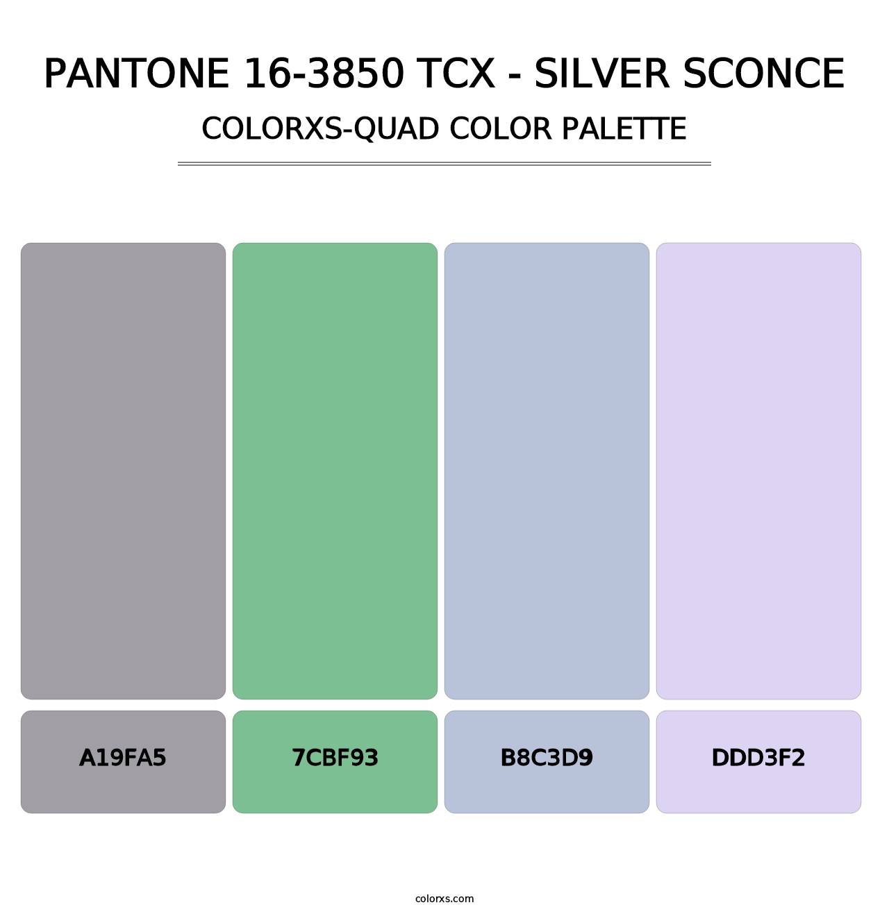 PANTONE 16-3850 TCX - Silver Sconce - Colorxs Quad Palette