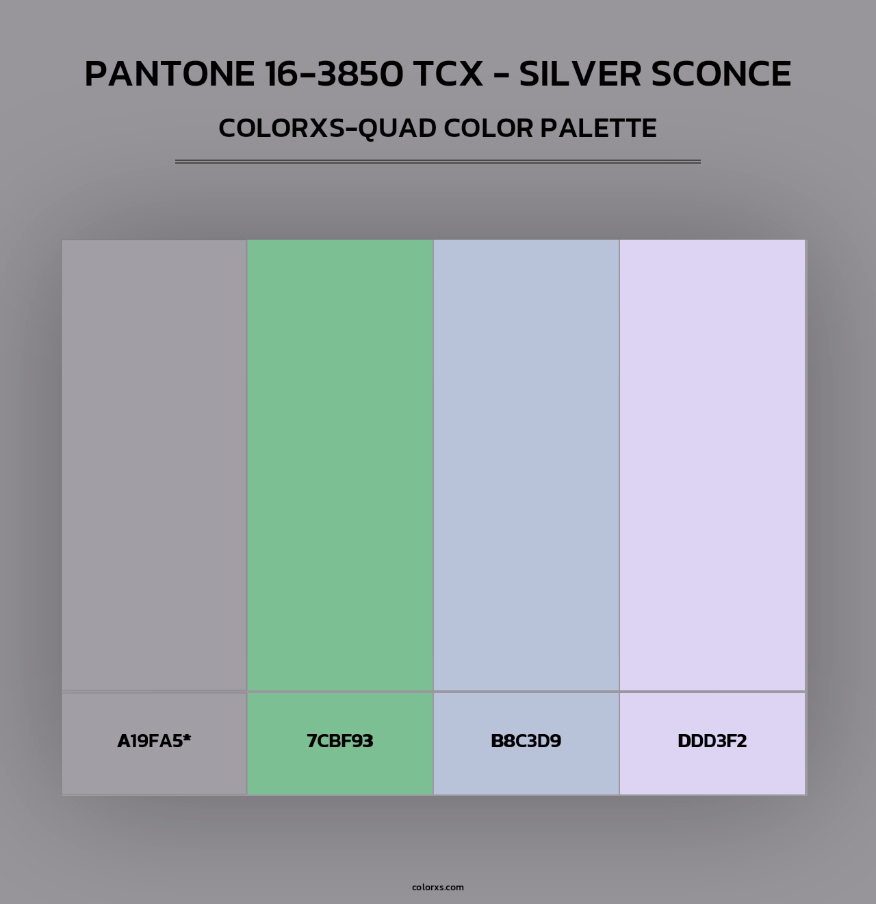 PANTONE 16-3850 TCX - Silver Sconce - Colorxs Quad Palette