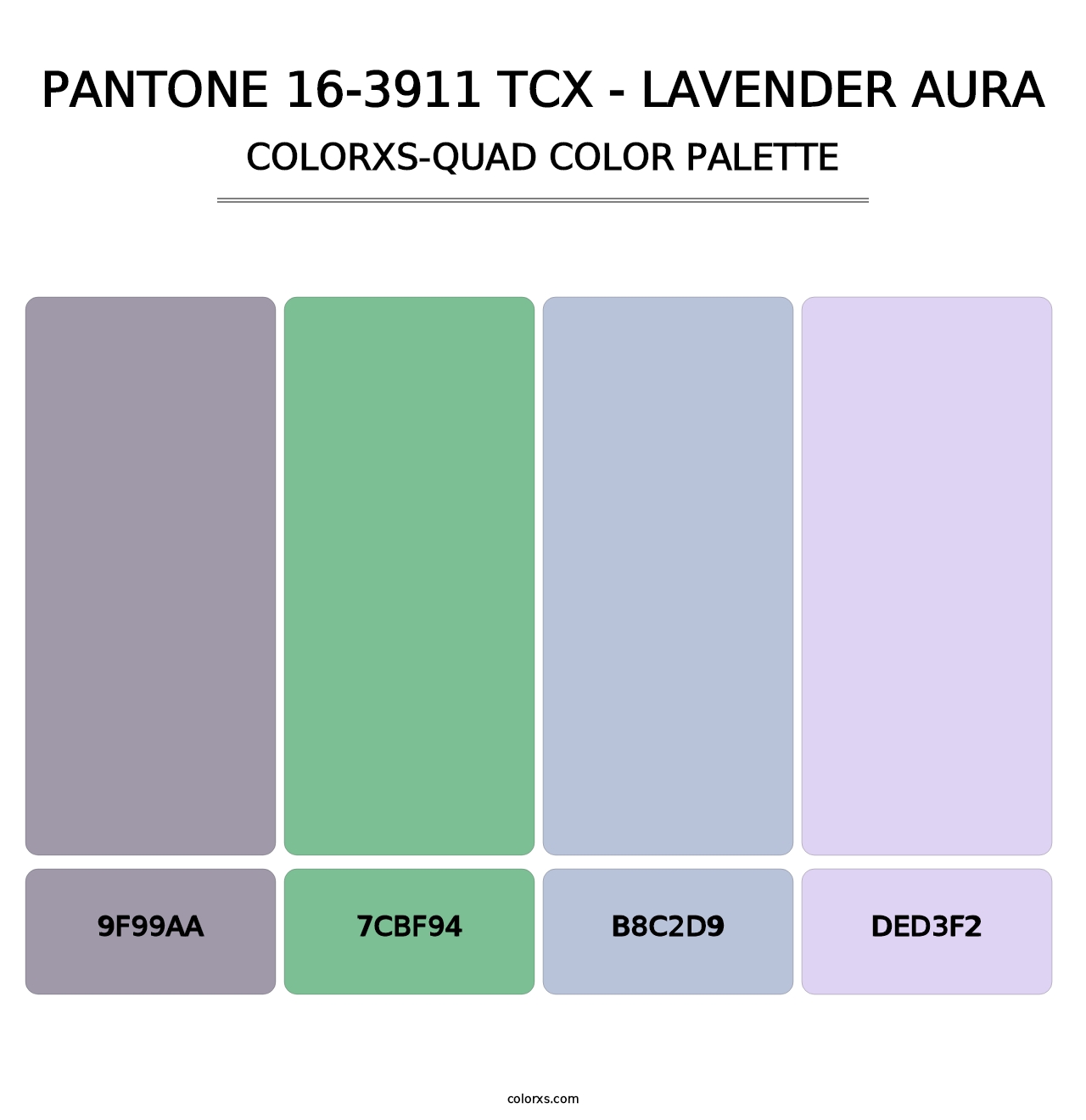 PANTONE 16-3911 TCX - Lavender Aura - Colorxs Quad Palette