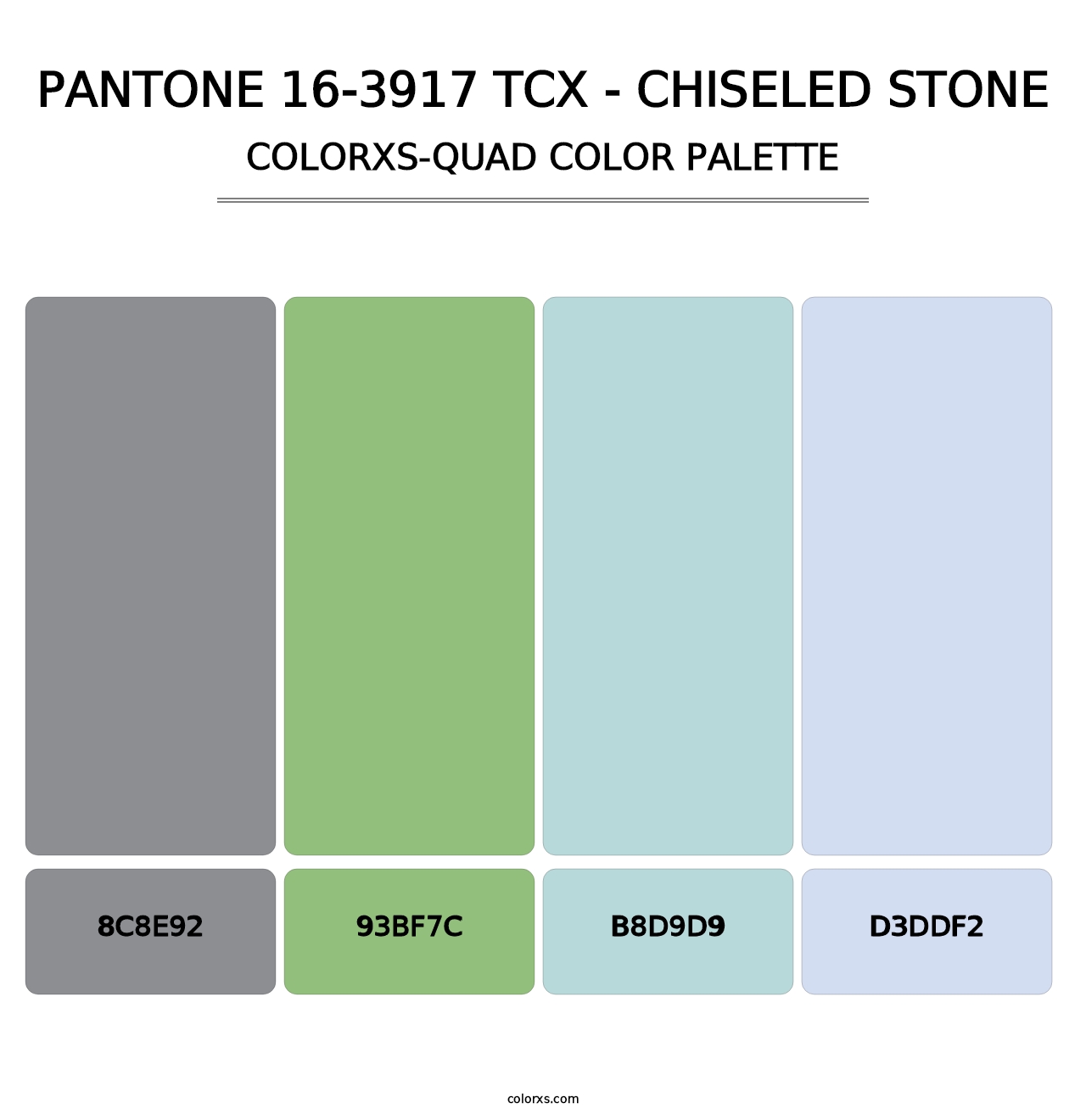 PANTONE 16-3917 TCX - Chiseled Stone - Colorxs Quad Palette