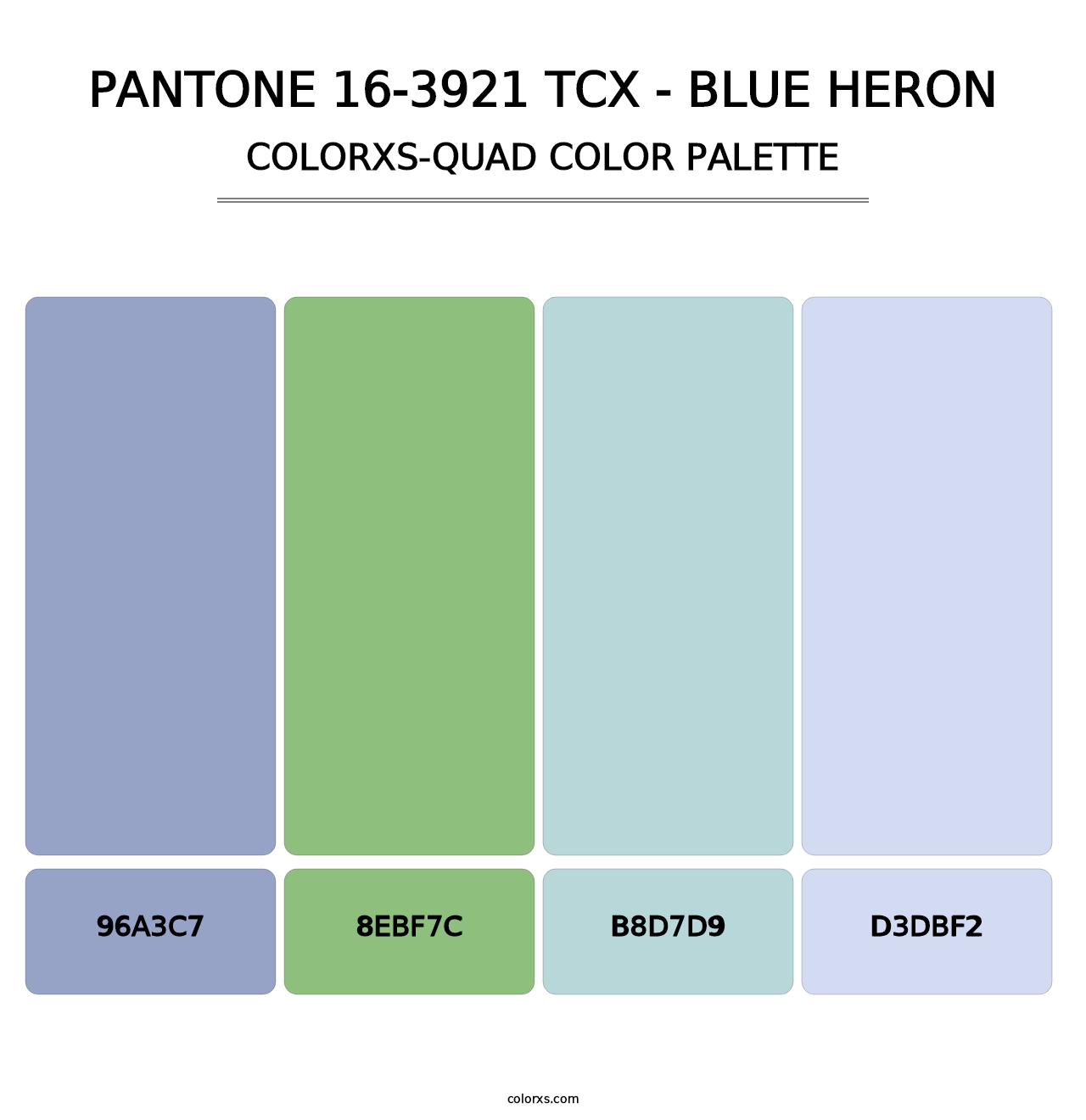 PANTONE 16-3921 TCX - Blue Heron - Colorxs Quad Palette