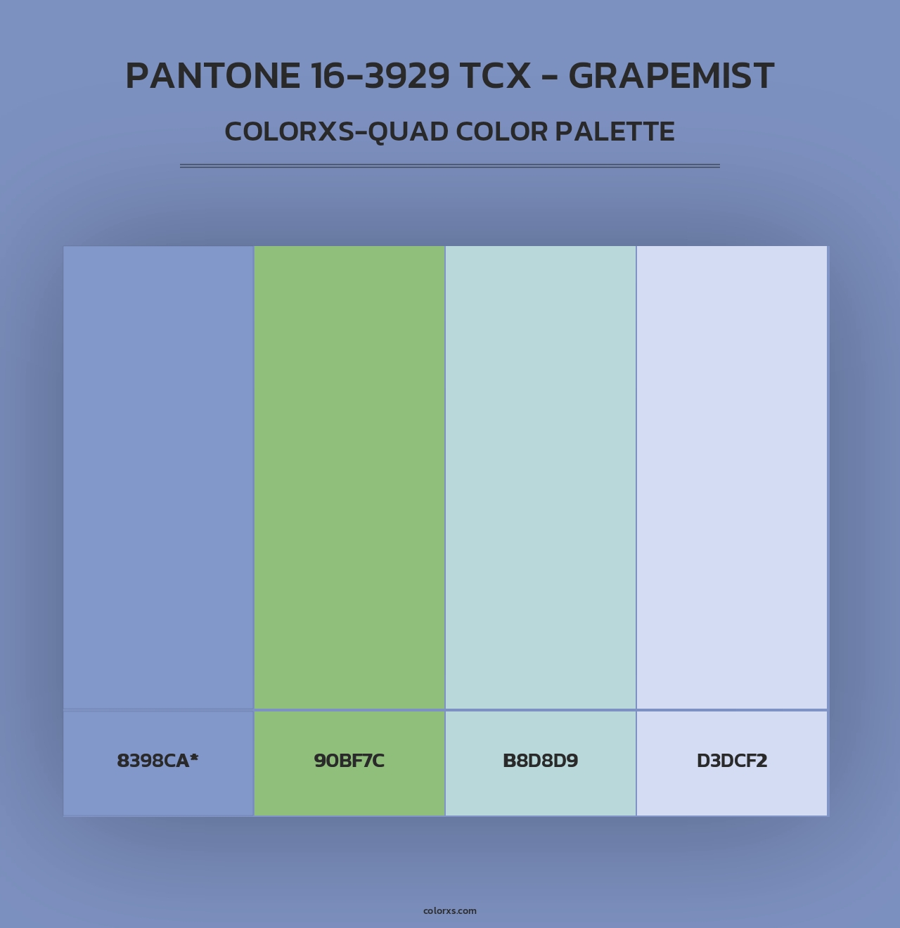 PANTONE 16-3929 TCX - Grapemist - Colorxs Quad Palette
