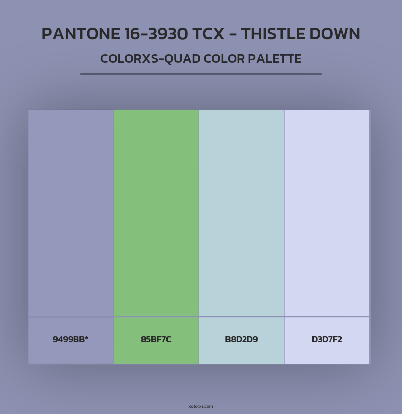 PANTONE 16-3930 TCX - Thistle Down - Colorxs Quad Palette
