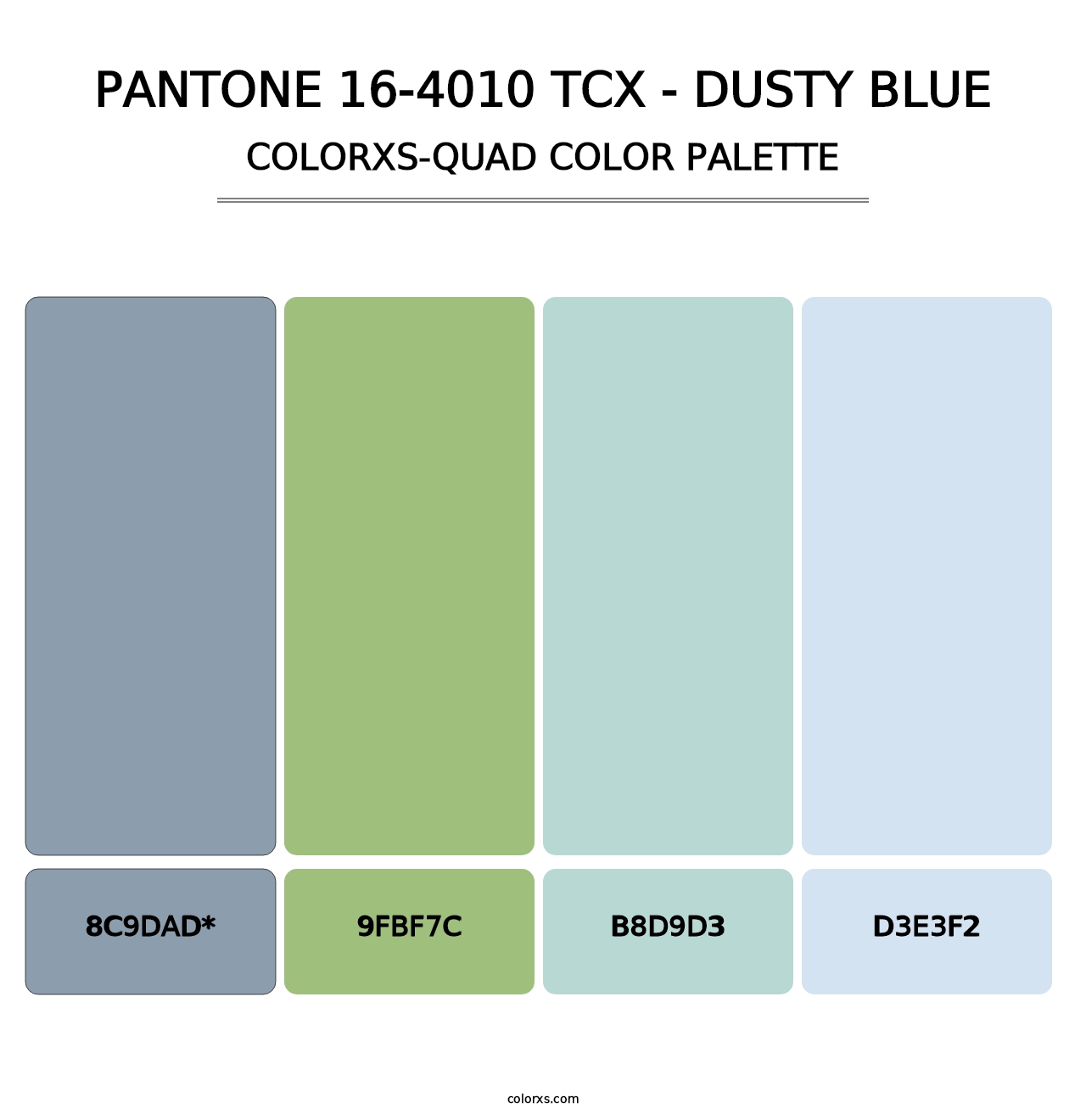 PANTONE 16-4010 TCX - Dusty Blue - Colorxs Quad Palette