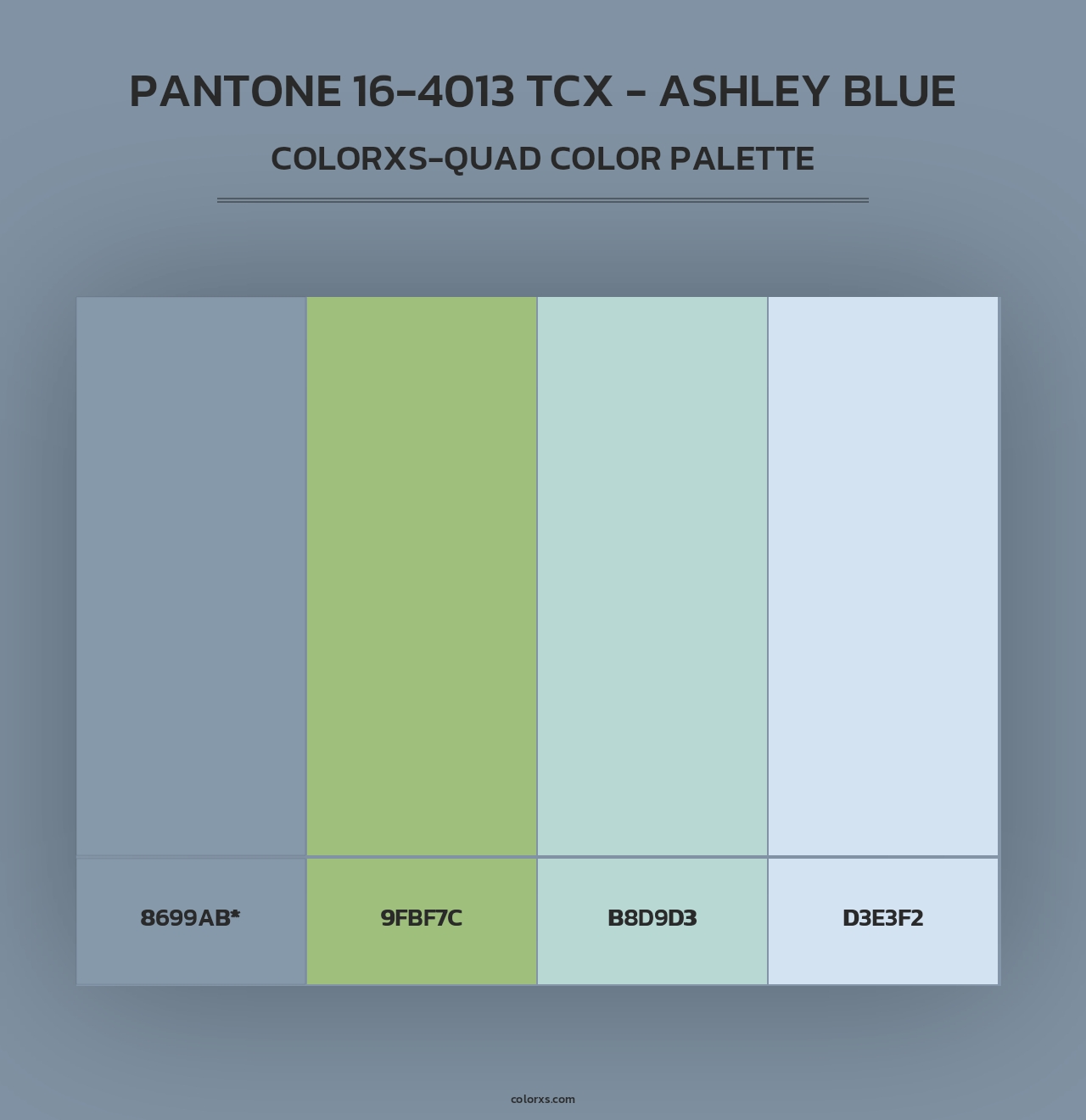 PANTONE 16-4013 TCX - Ashley Blue - Colorxs Quad Palette