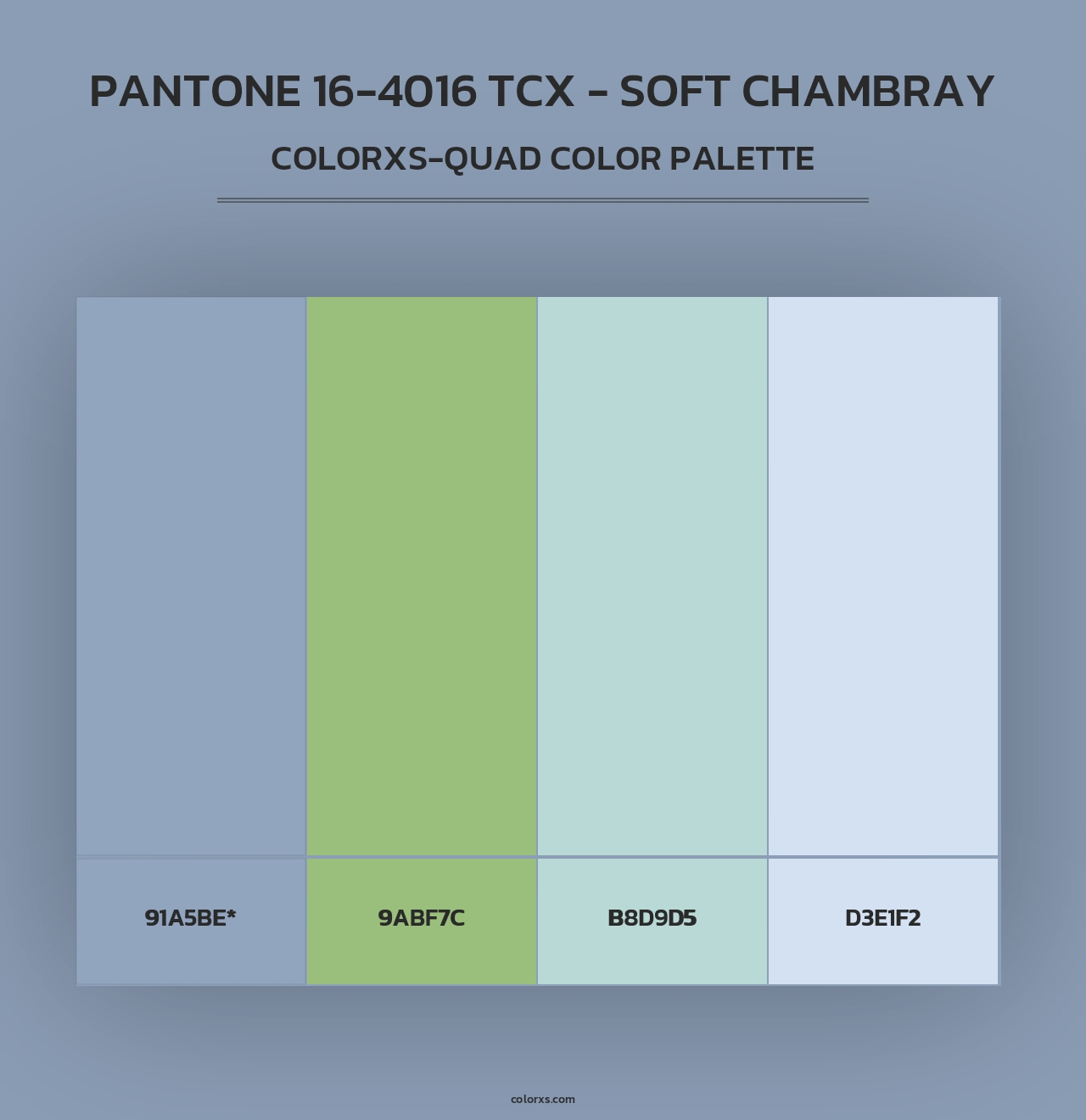 PANTONE 16-4016 TCX - Soft Chambray - Colorxs Quad Palette