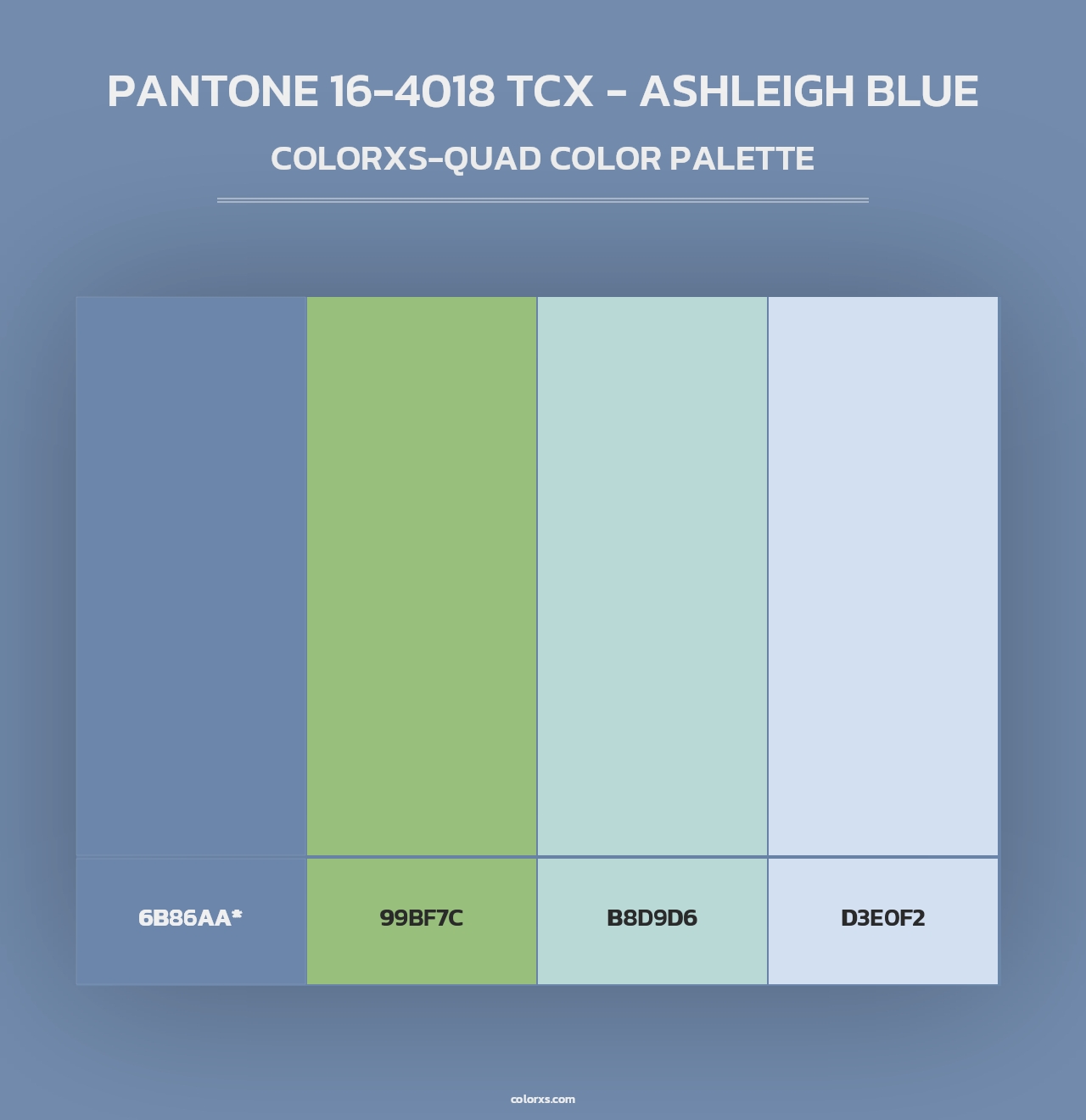 PANTONE 16-4018 TCX - Ashleigh Blue - Colorxs Quad Palette